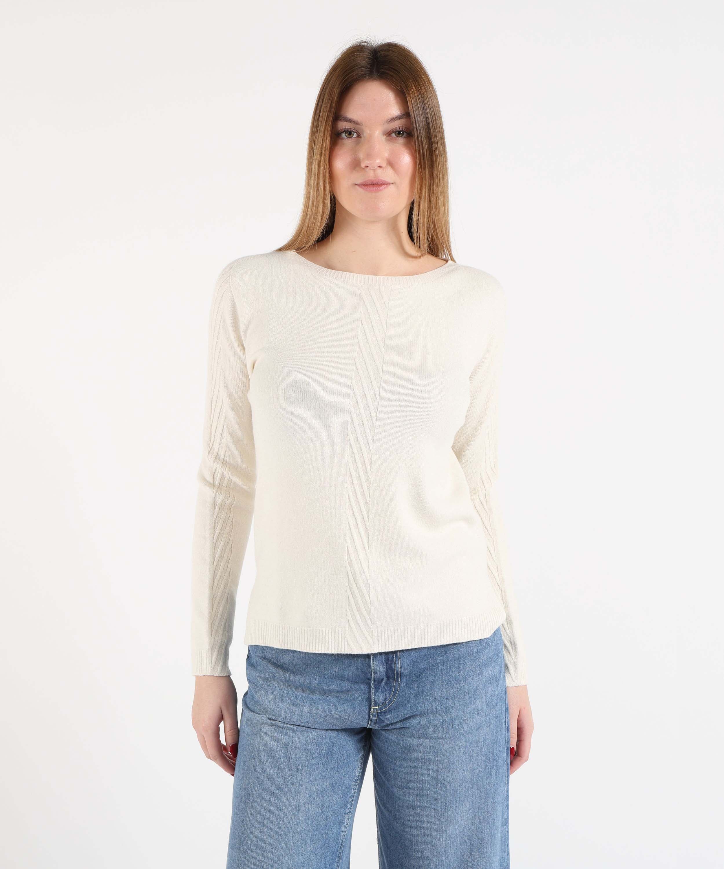 KAOS Maglia Donna con Scollo a Barchetta e Motivo Diagonale