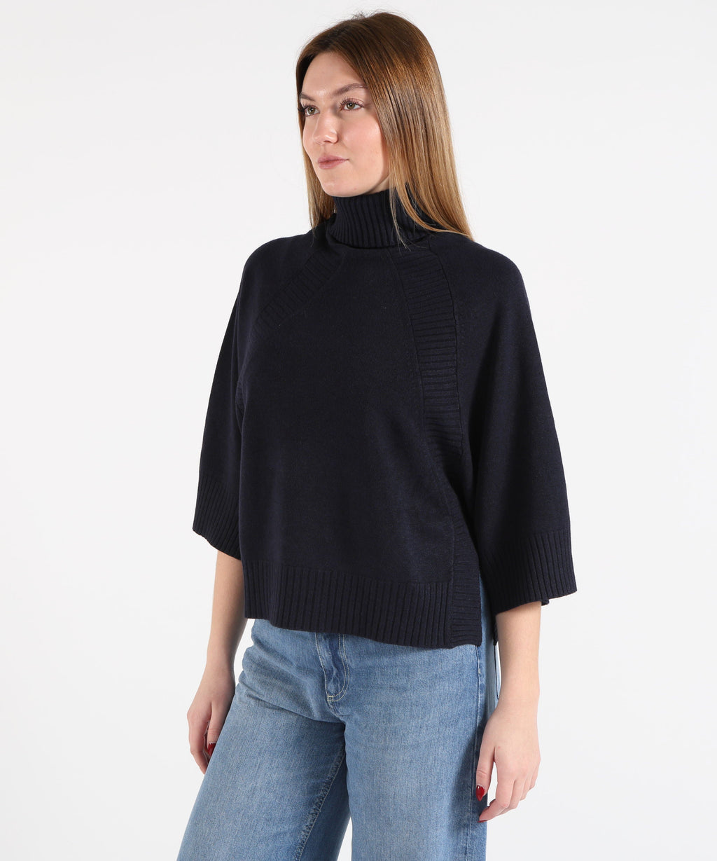 KAOS Maglione Donna Over a Collo Alto