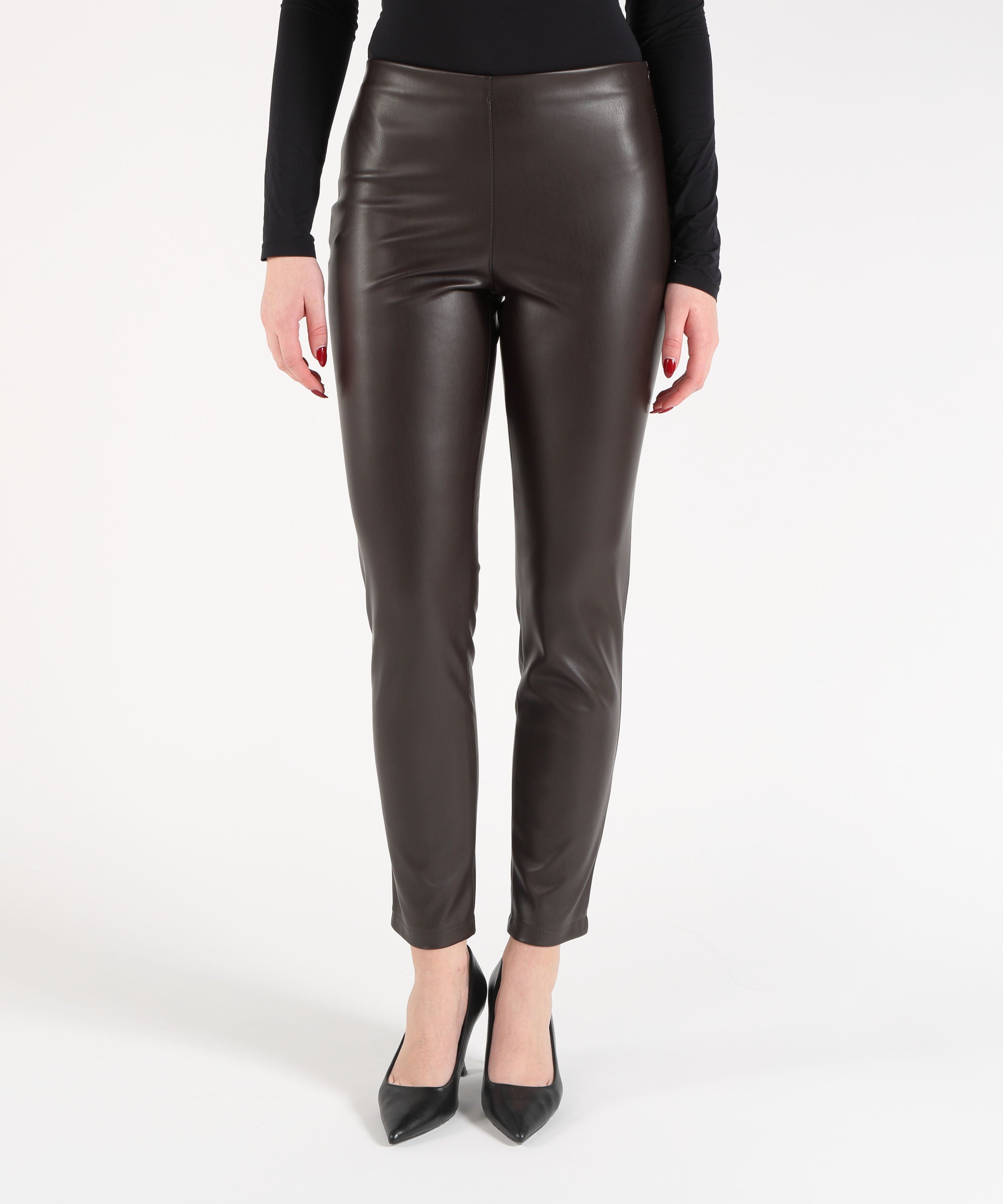 KAOS Pantalone Donna Modello Leggings con Elastico in Vita e Zip Laterale