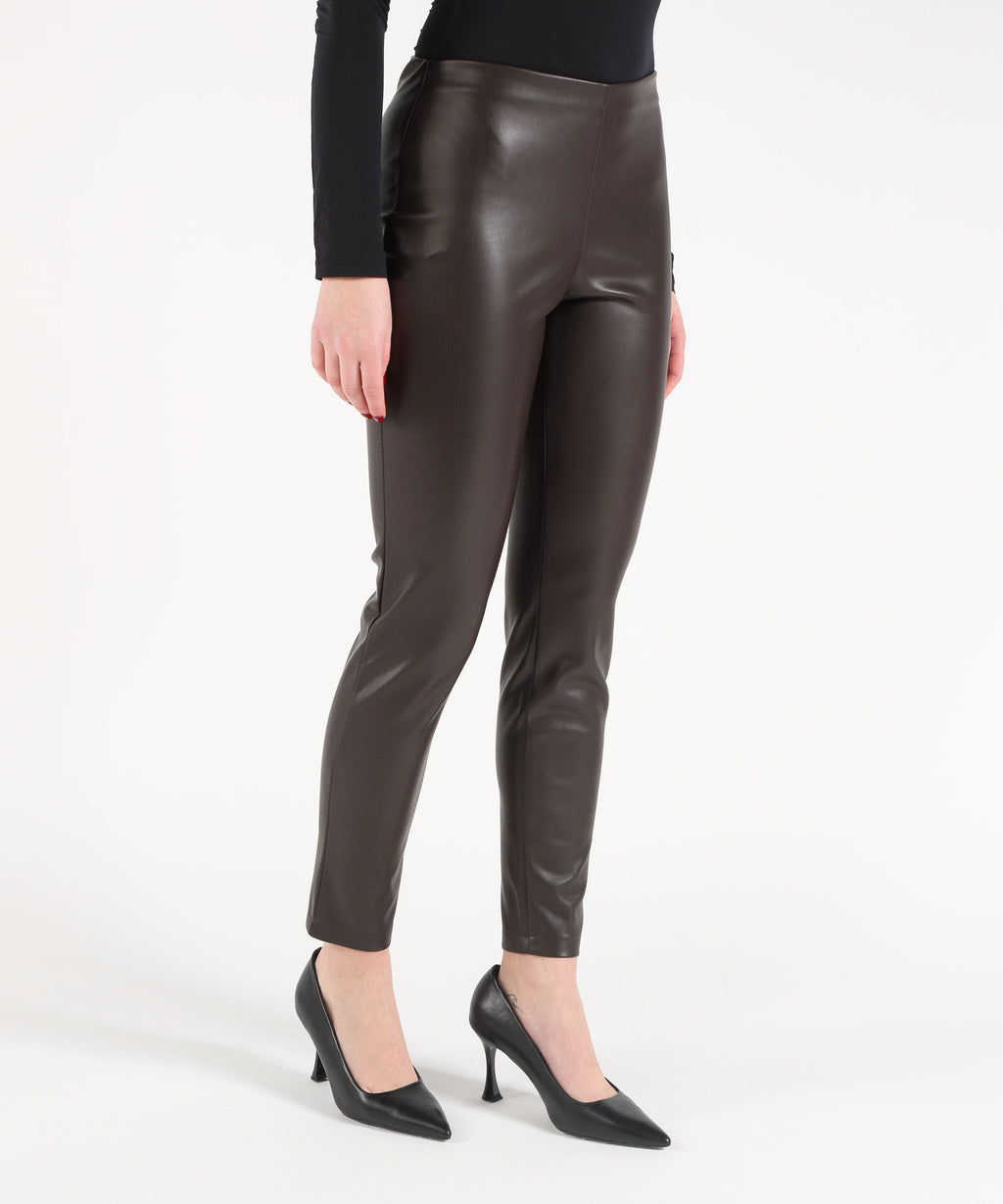 KAOS Pantalone Donna Modello Leggings con Elastico in Vita e Zip Laterale