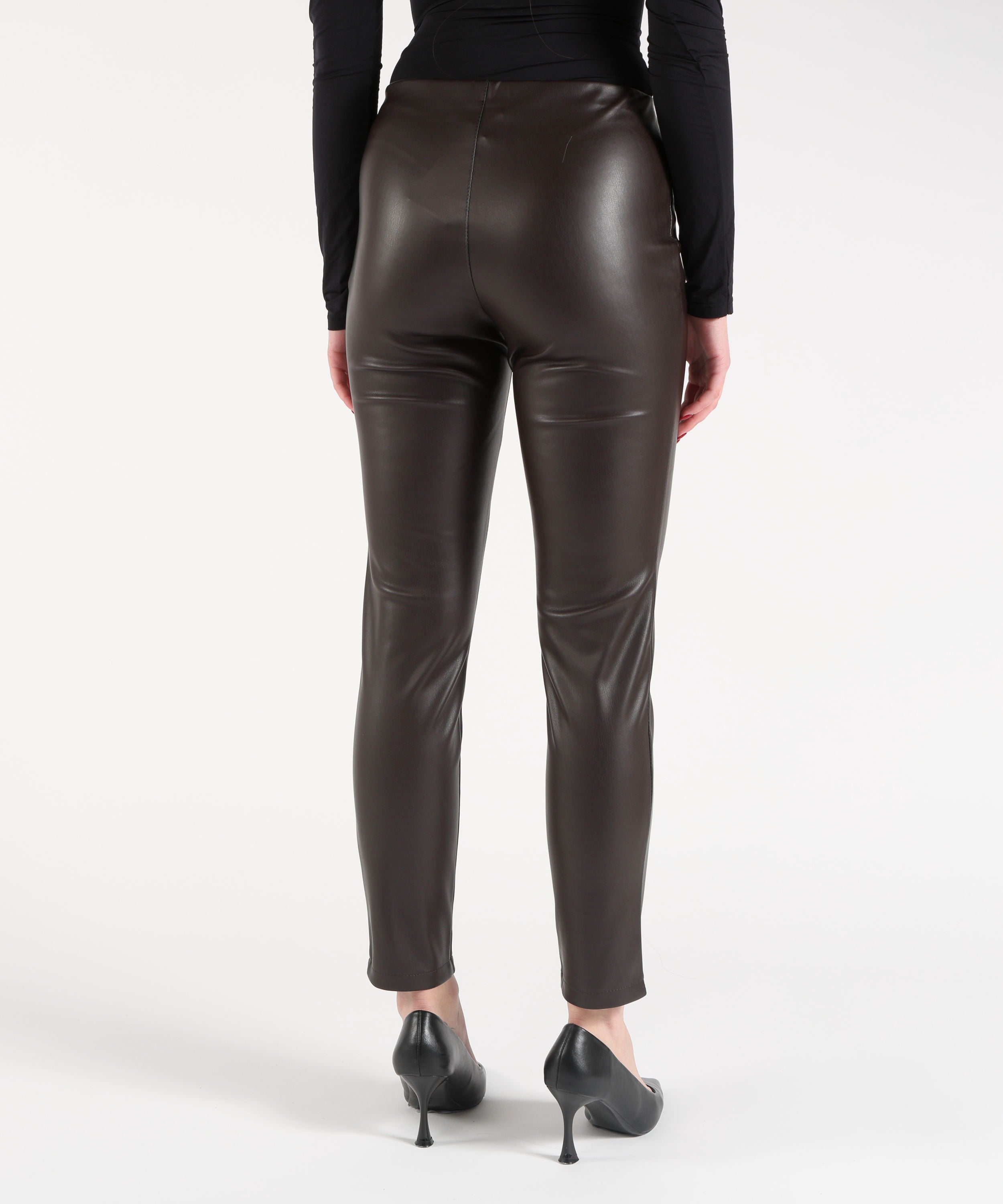 KAOS Pantalone Donna Modello Leggings con Elastico in Vita e Zip Laterale