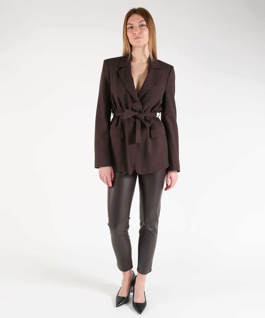 KAOS Pantalone Donna Modello Leggings con Elastico in Vita e Zip Laterale