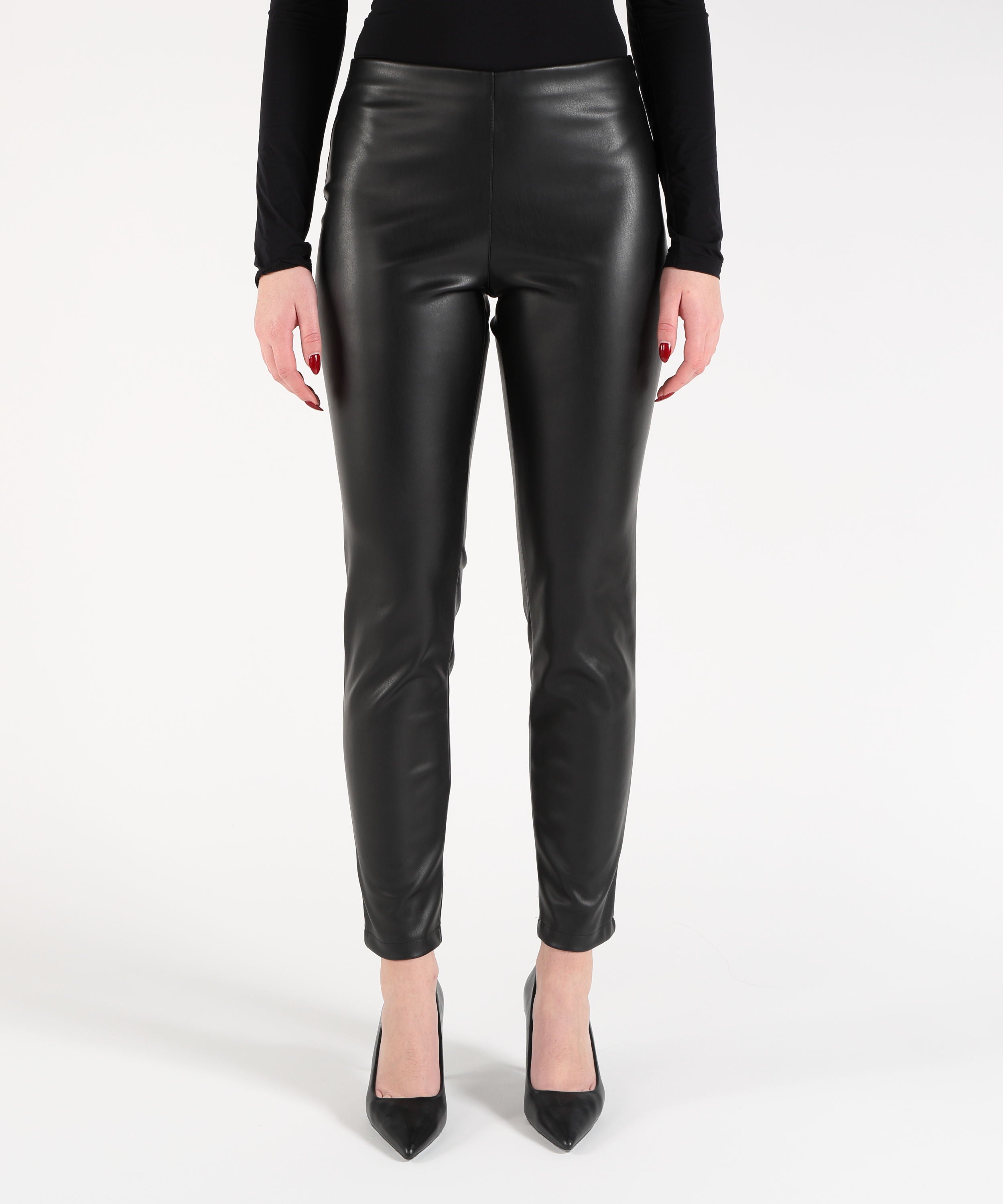 KAOS Pantalone Donna Modello Leggings con Elastico in Vita e Zip Laterale