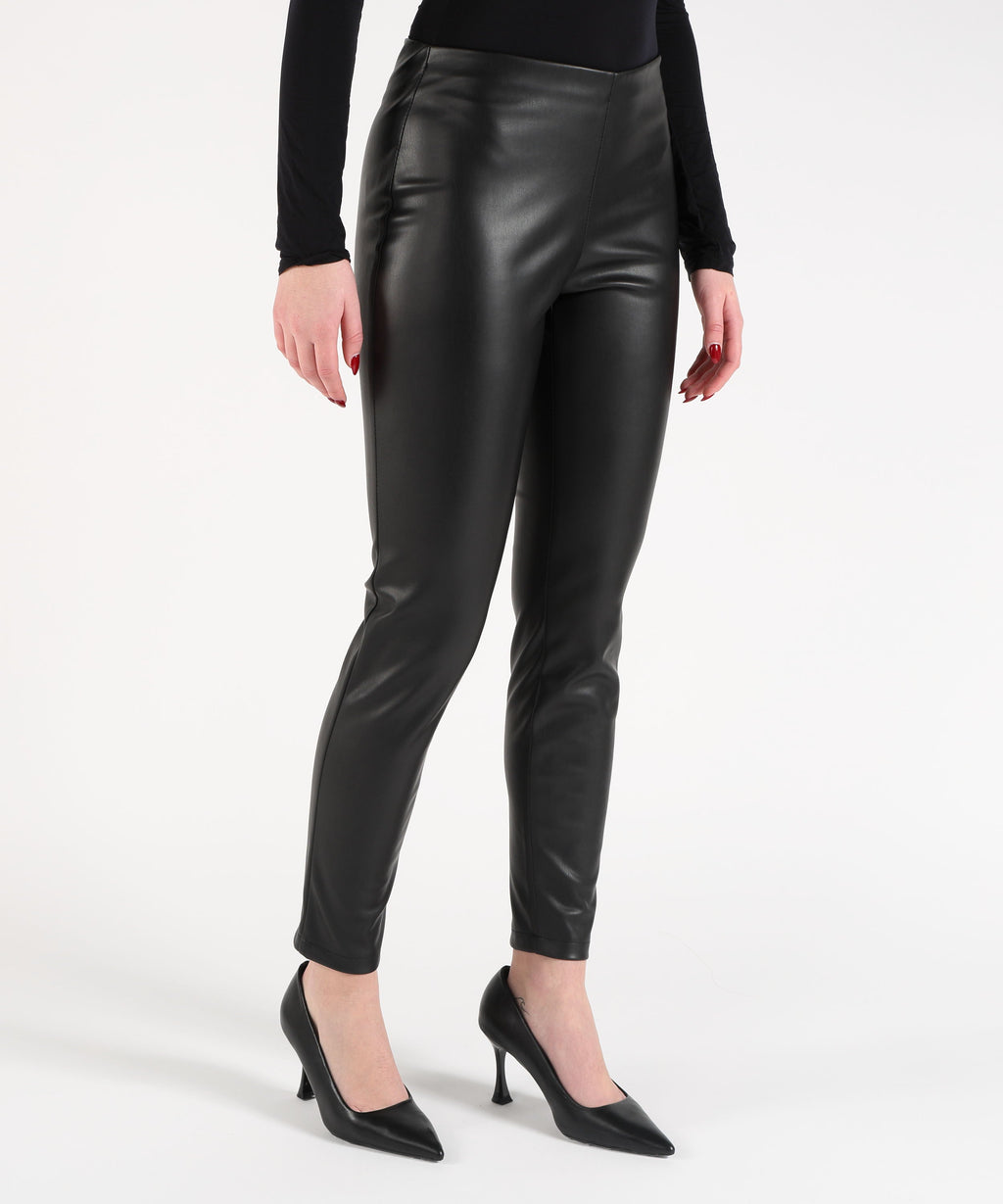 KAOS Pantalone Donna Modello Leggings con Elastico in Vita e Zip Laterale