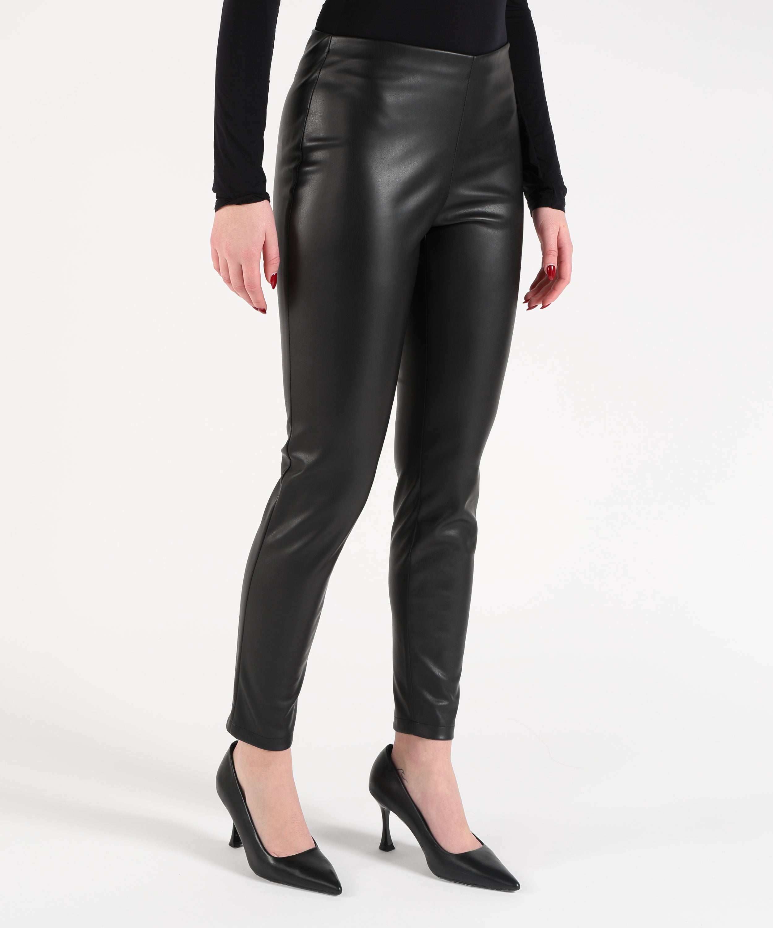 KAOS Pantalone Donna Modello Leggings con Elastico in Vita e Zip Laterale