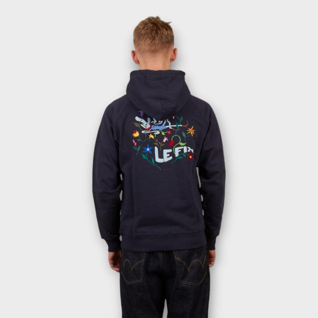 Le Fix Flower Kaj Hoodie I Navy