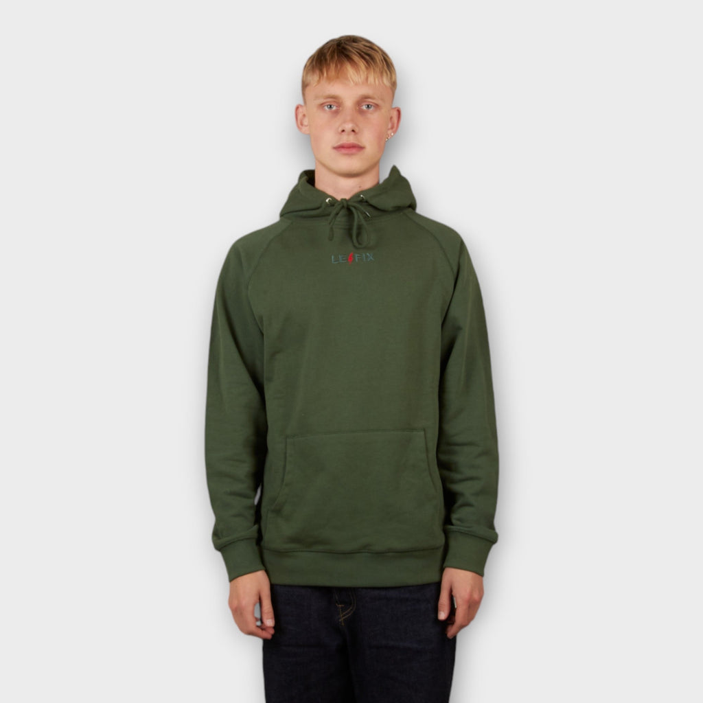 Le Fix Emb Hoodie I Grøn