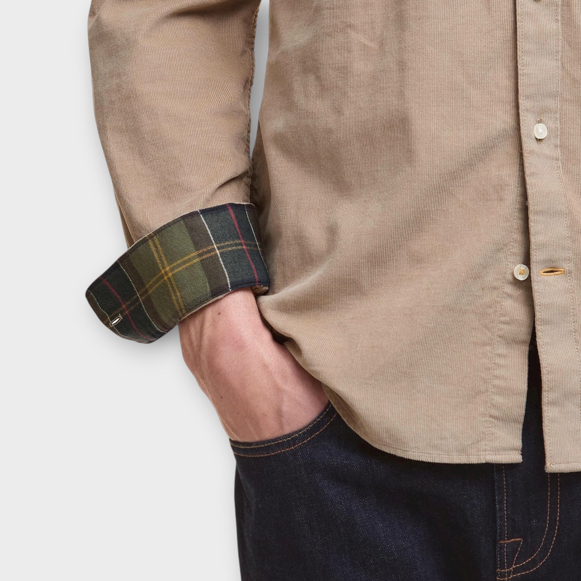 Barbour Ramsey Tailored Skjorte I Washed Stone