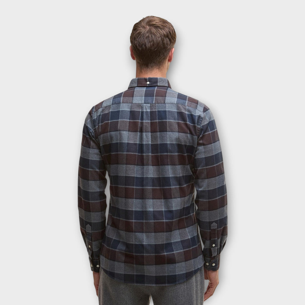 Barbour Valley Tailored Checked Skjorte I Dark Oak