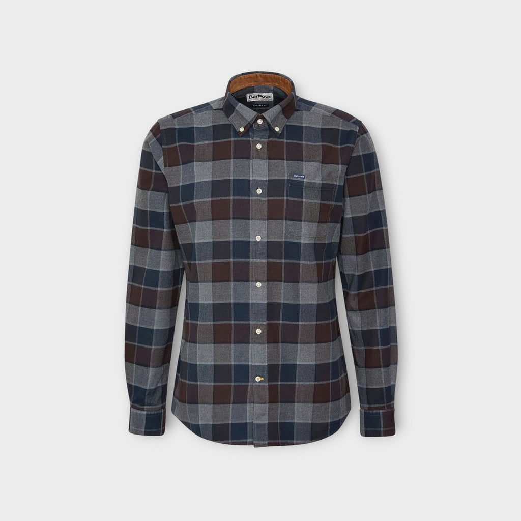 Barbour Valley Tailored Checked Skjorte I Dark Oak