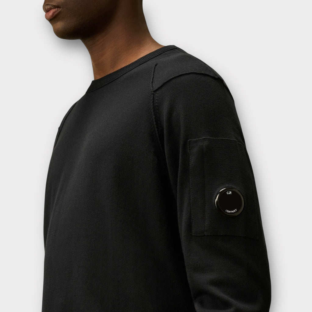 C.P. Company Sea Island Crewneck Lens Strik I 999 Sort