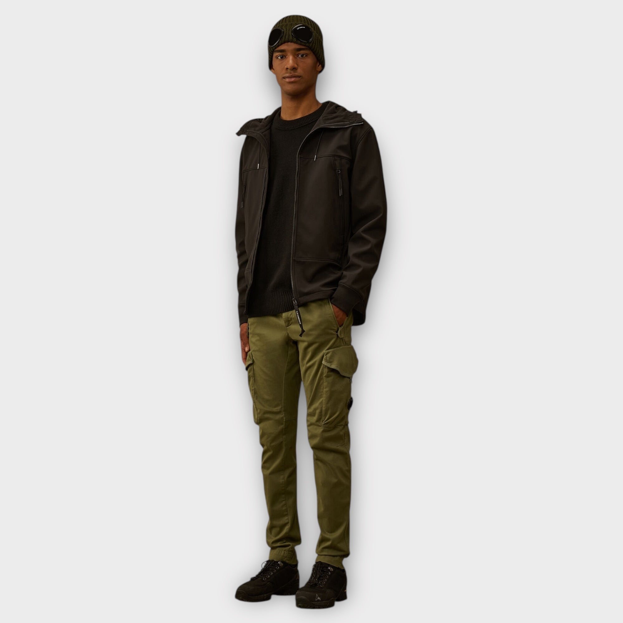 C.P. Company Lambswool GRS Lens Crewneck I Sort
