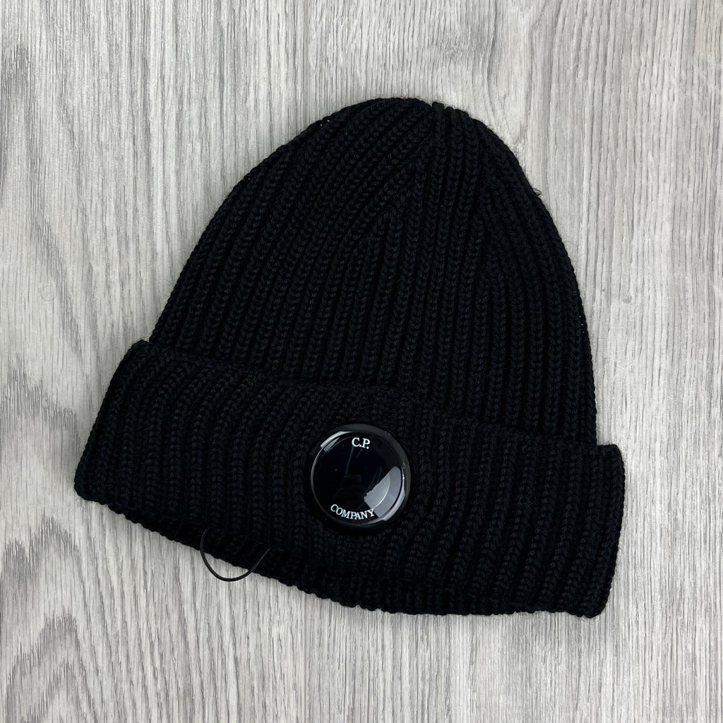 CP Company Lens Beanie - Black -Usfansport