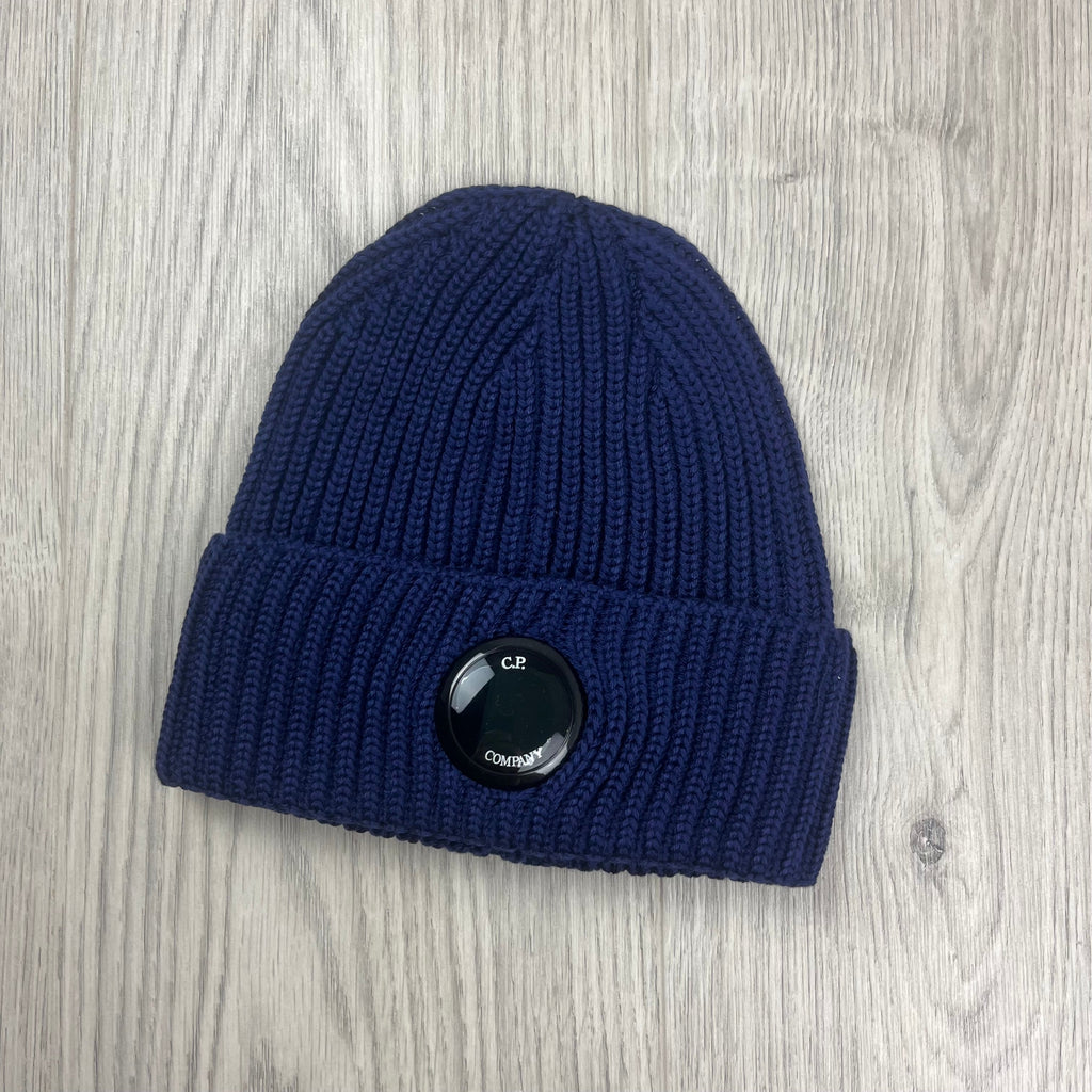 CP Company Lens Beanie - Estate Blue -Usfansport