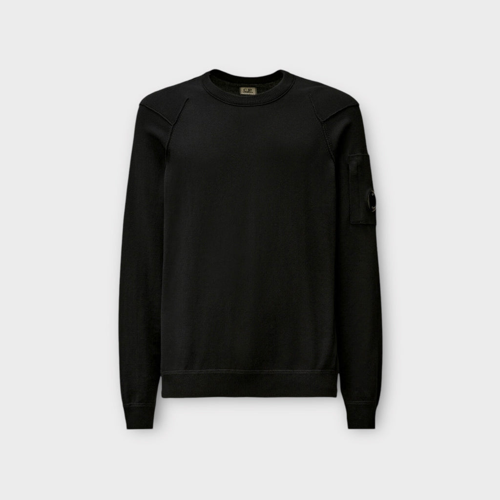 C.P. Company Sea Island Crewneck Lens Strik I 999 Sort