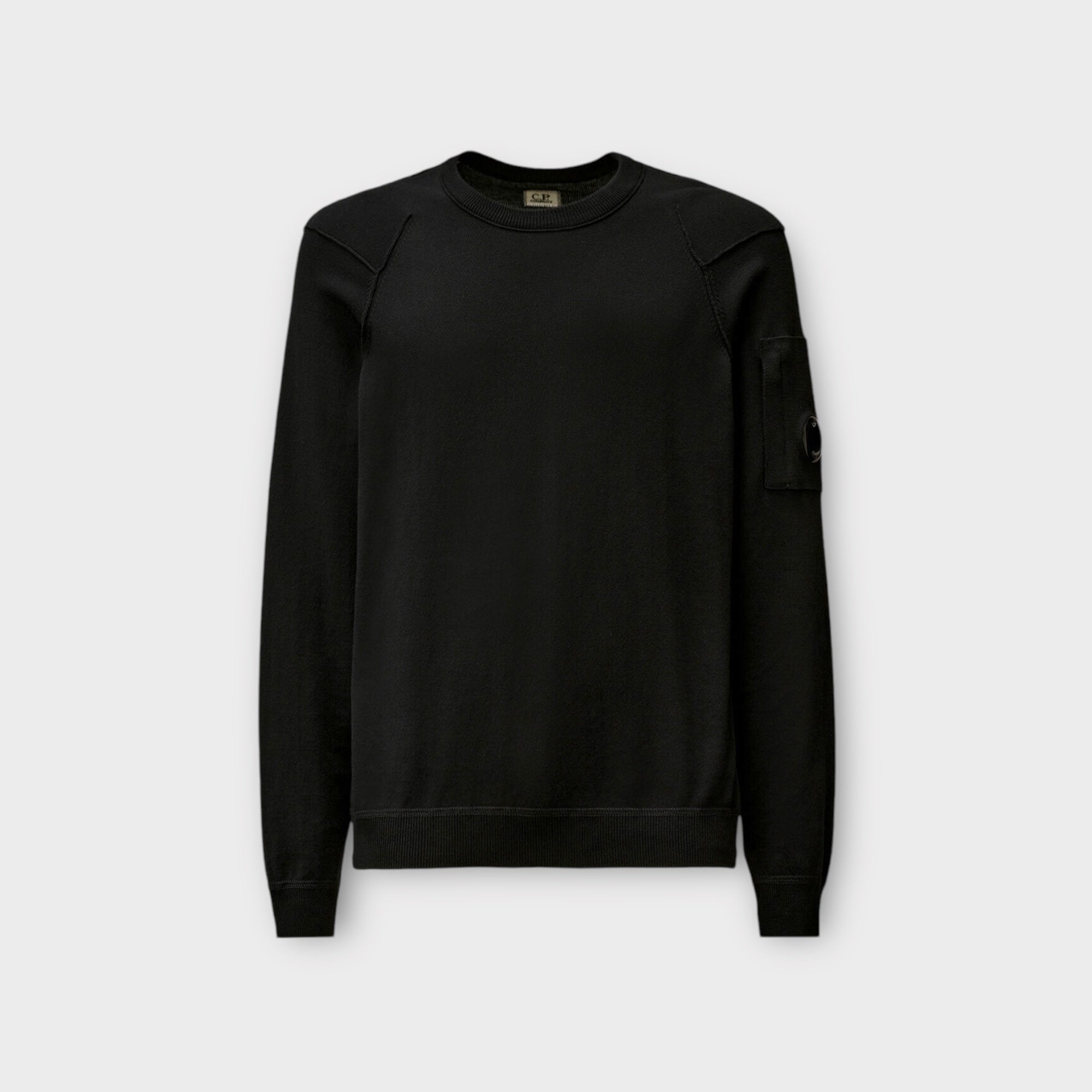 C.P. Company Sea Island Crewneck Lens Strik I 999 Sort