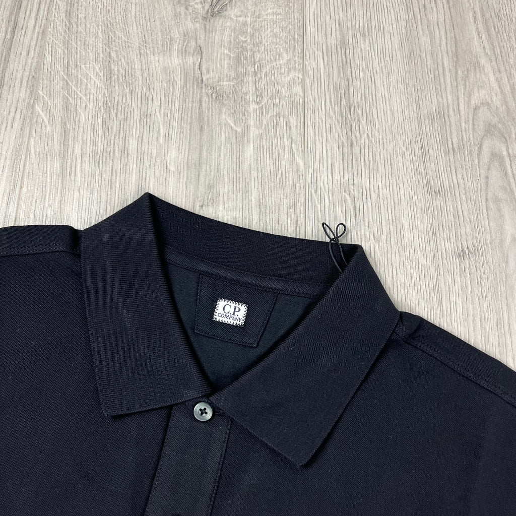 CP Company Piquet Polo Shirt - Black -Usfansport