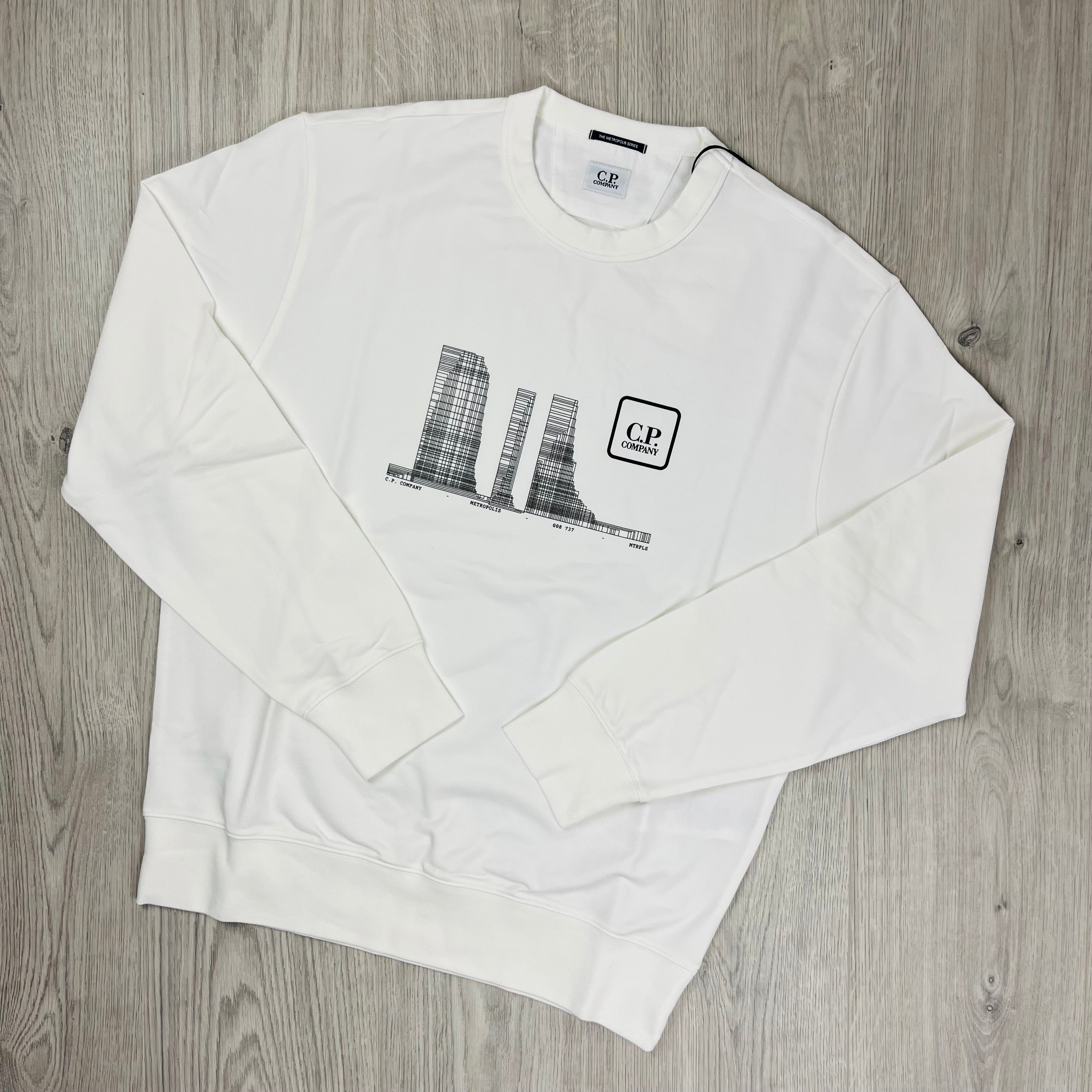 CP Company Metropolis Sweatshirt - White -Usfansport