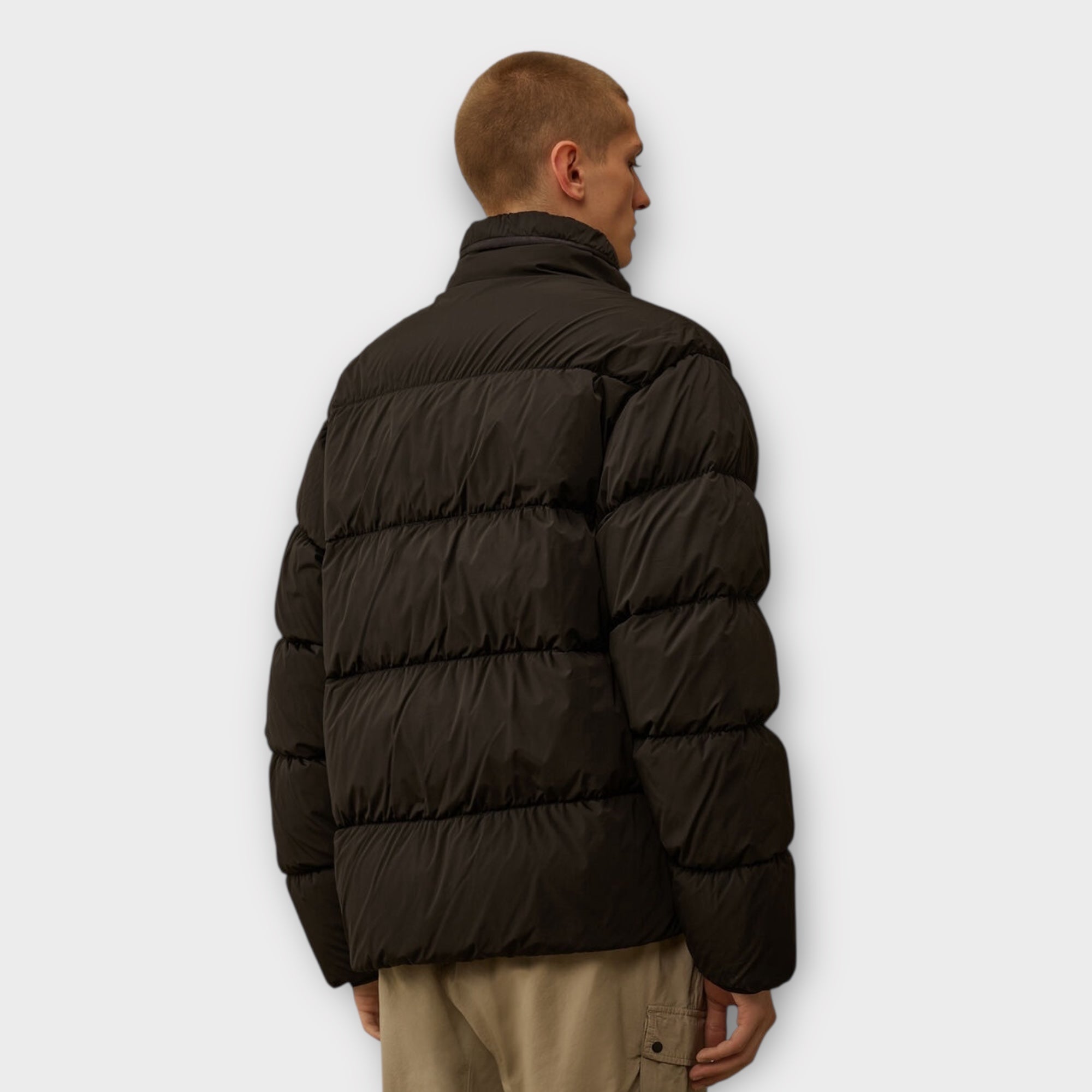 C. P. Company Nycra-R Hooded Down Jakke I Sort