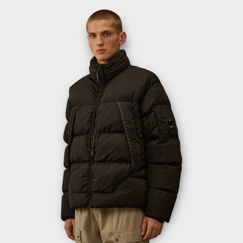 C. P. Company Nycra-R Hooded Down Jakke I Sort