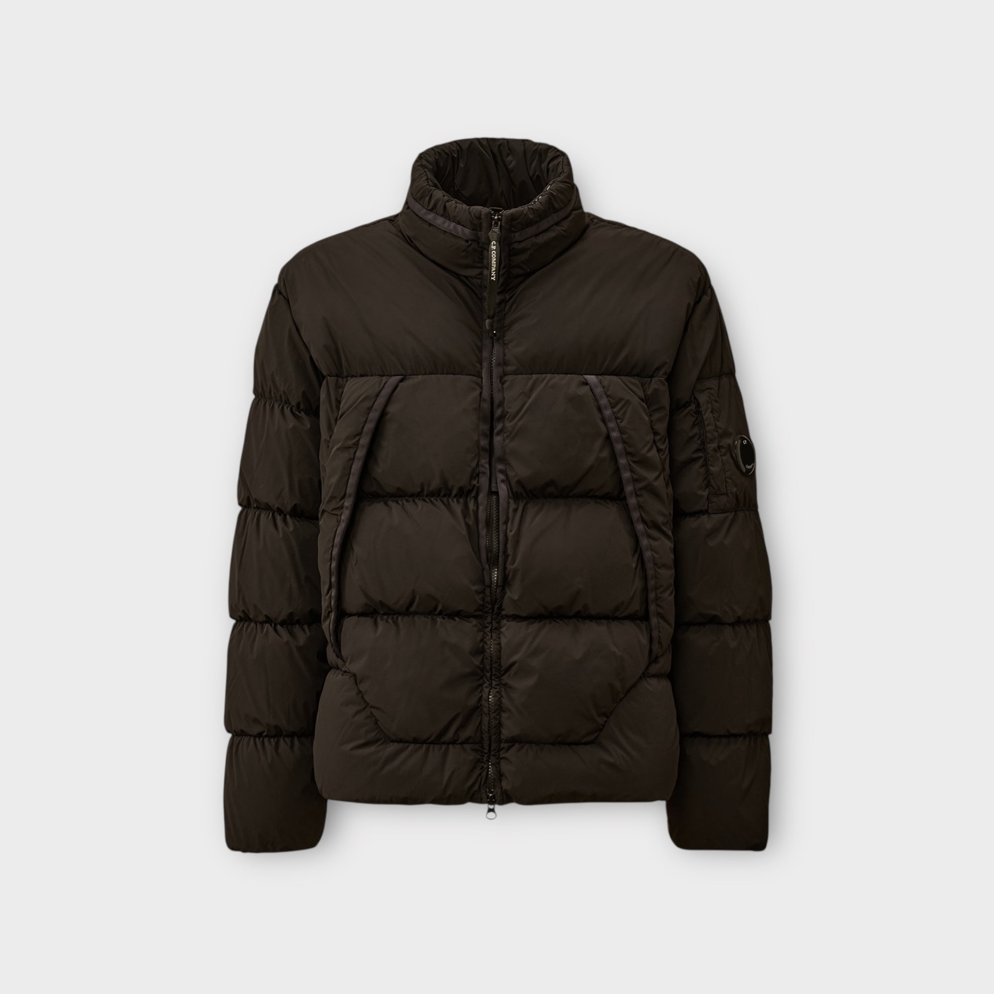 C. P. Company Nycra-R Hooded Down Jakke I Sort