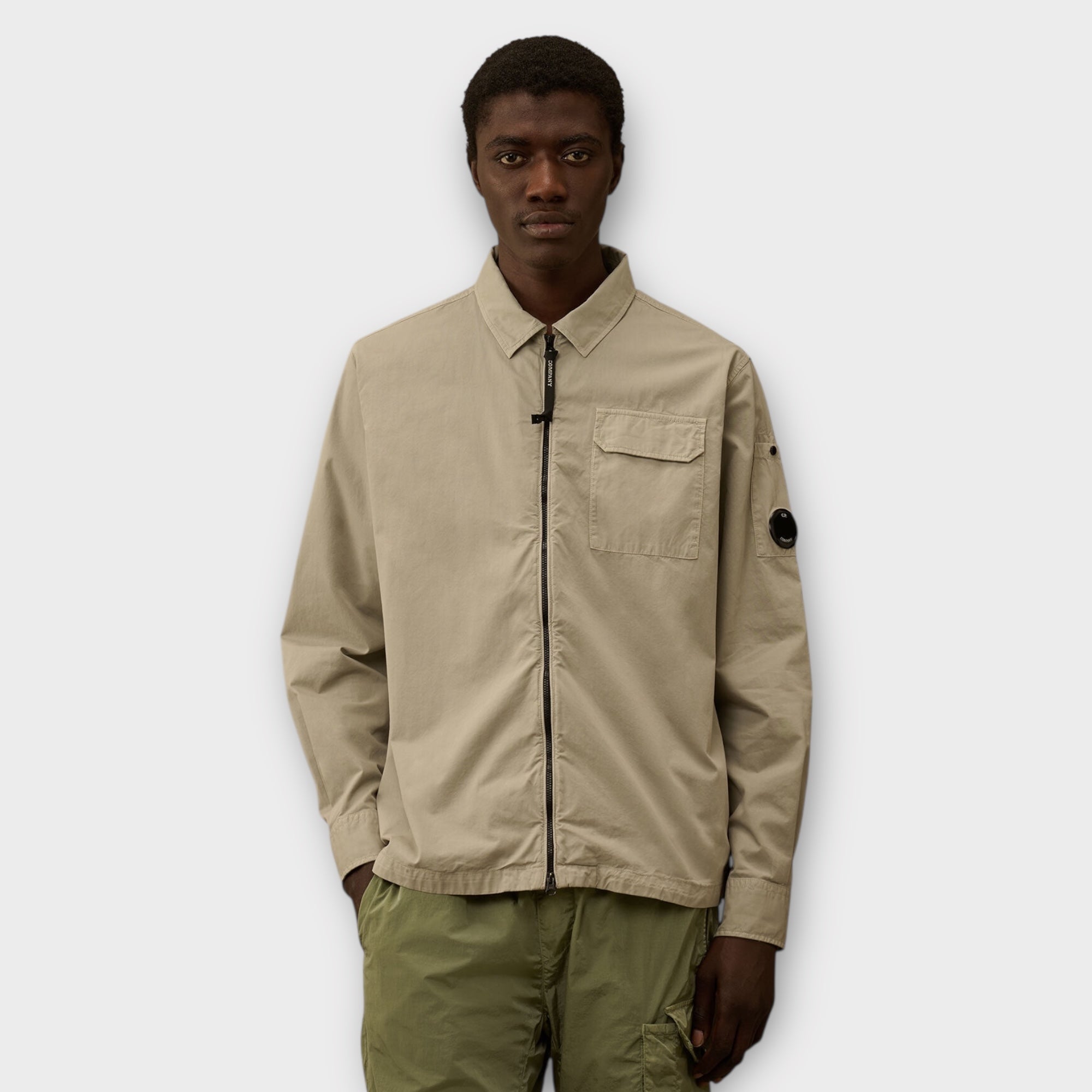 C.P. Company Organic Gabardine Zip Overshirt I Grey