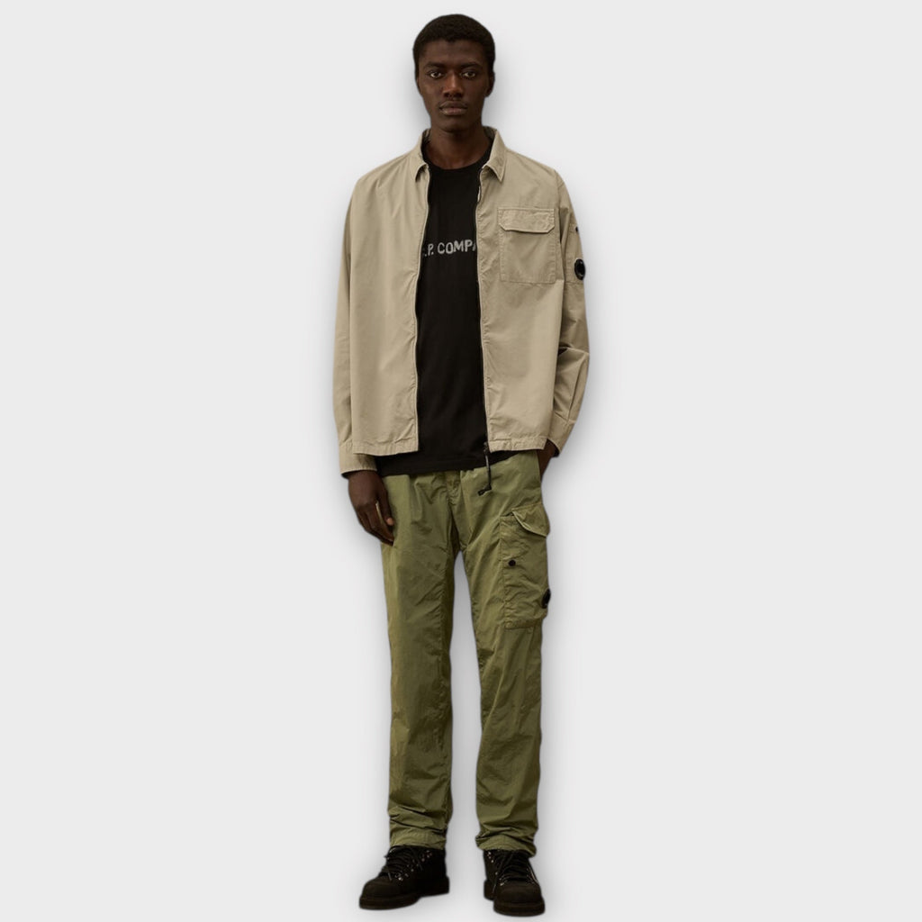 C.P. Company Organic Gabardine Zip Overshirt I Grey