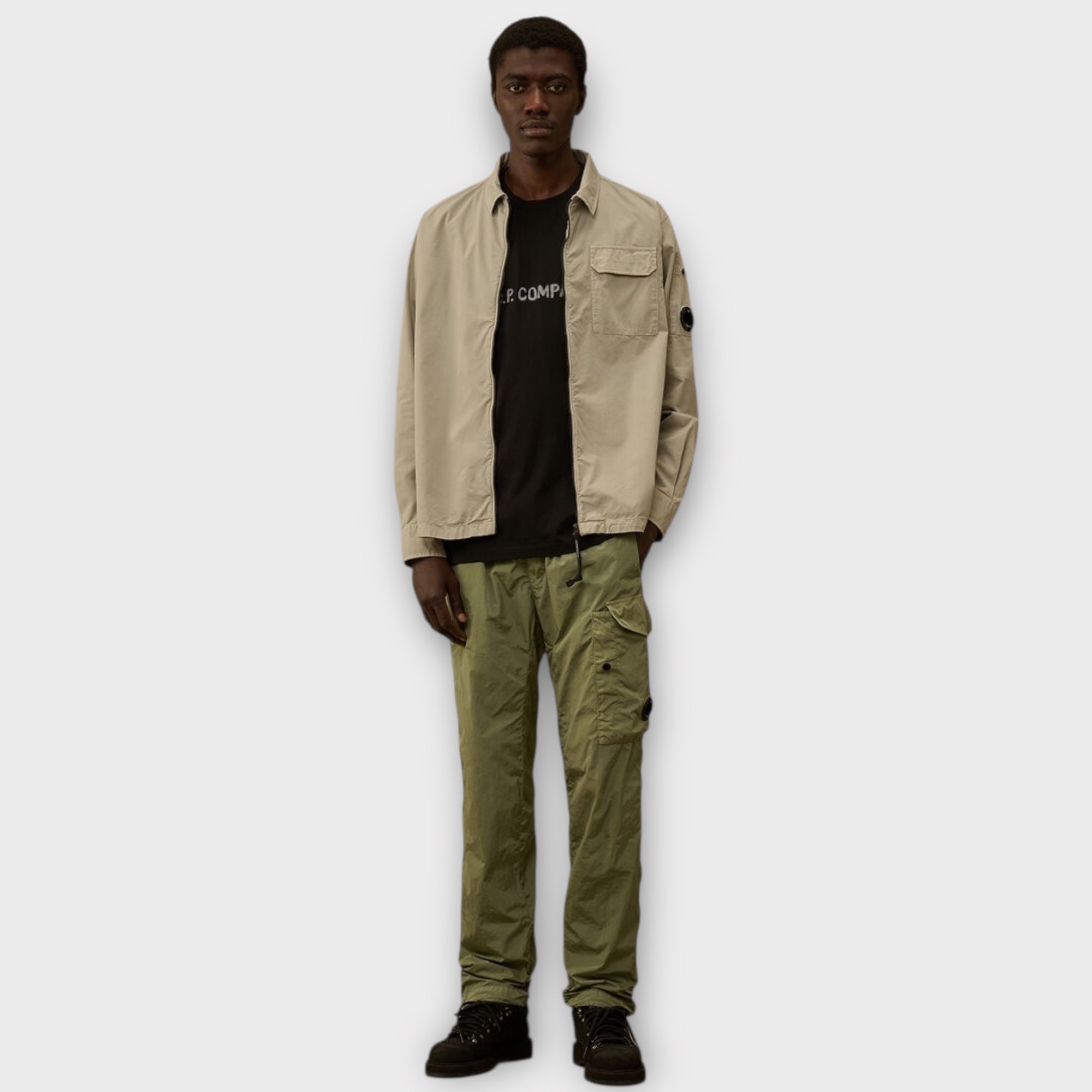 C.P. Company Organic Gabardine Zip Overshirt I Grey