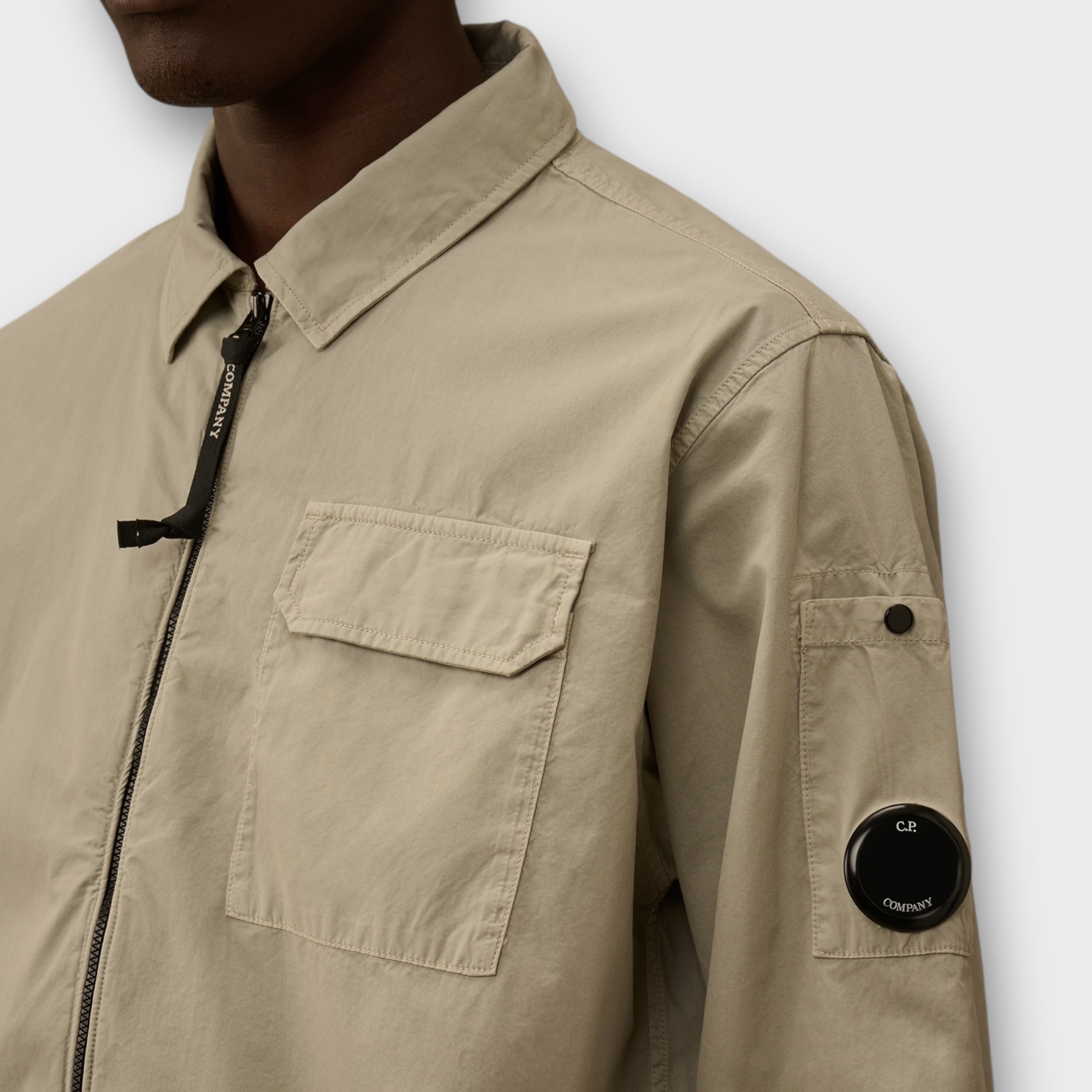 C.P. Company Organic Gabardine Zip Overshirt I Grey
