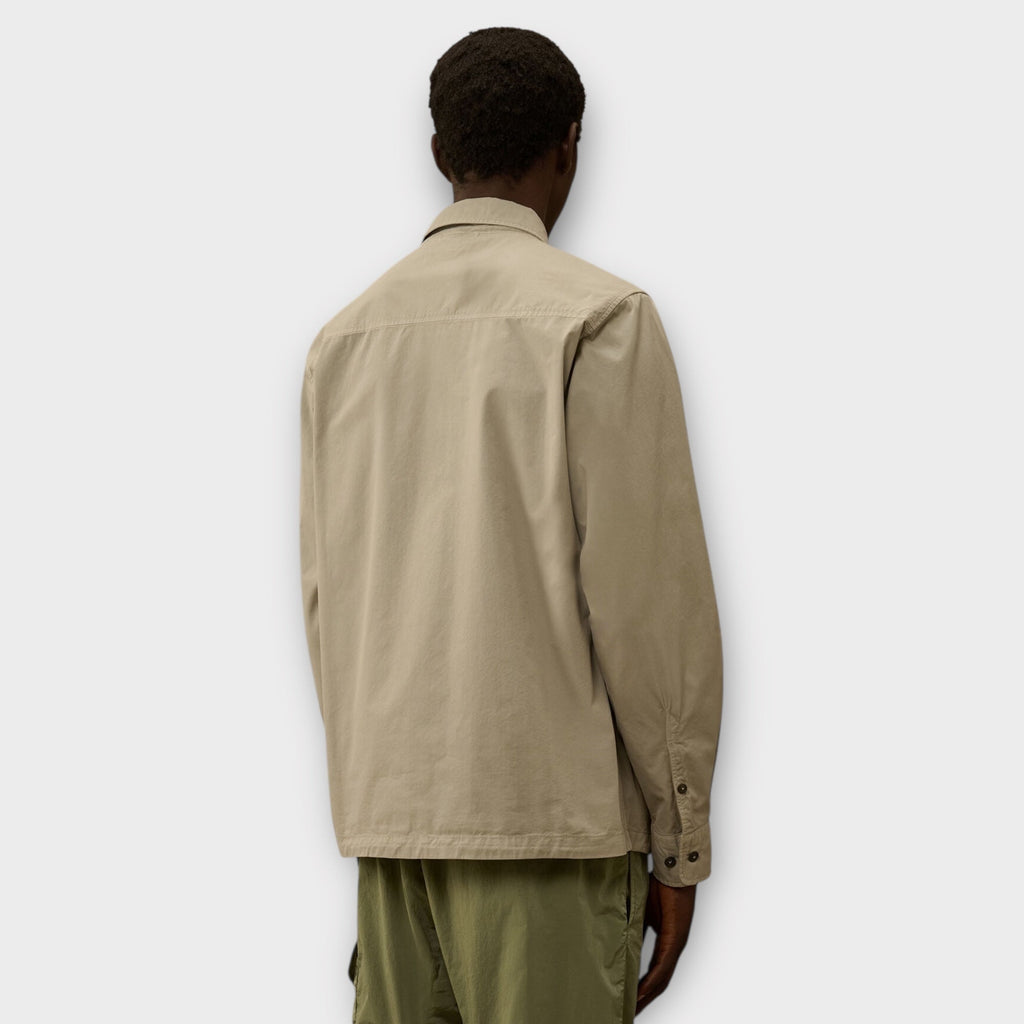 C.P. Company Organic Gabardine Zip Overshirt I Grey