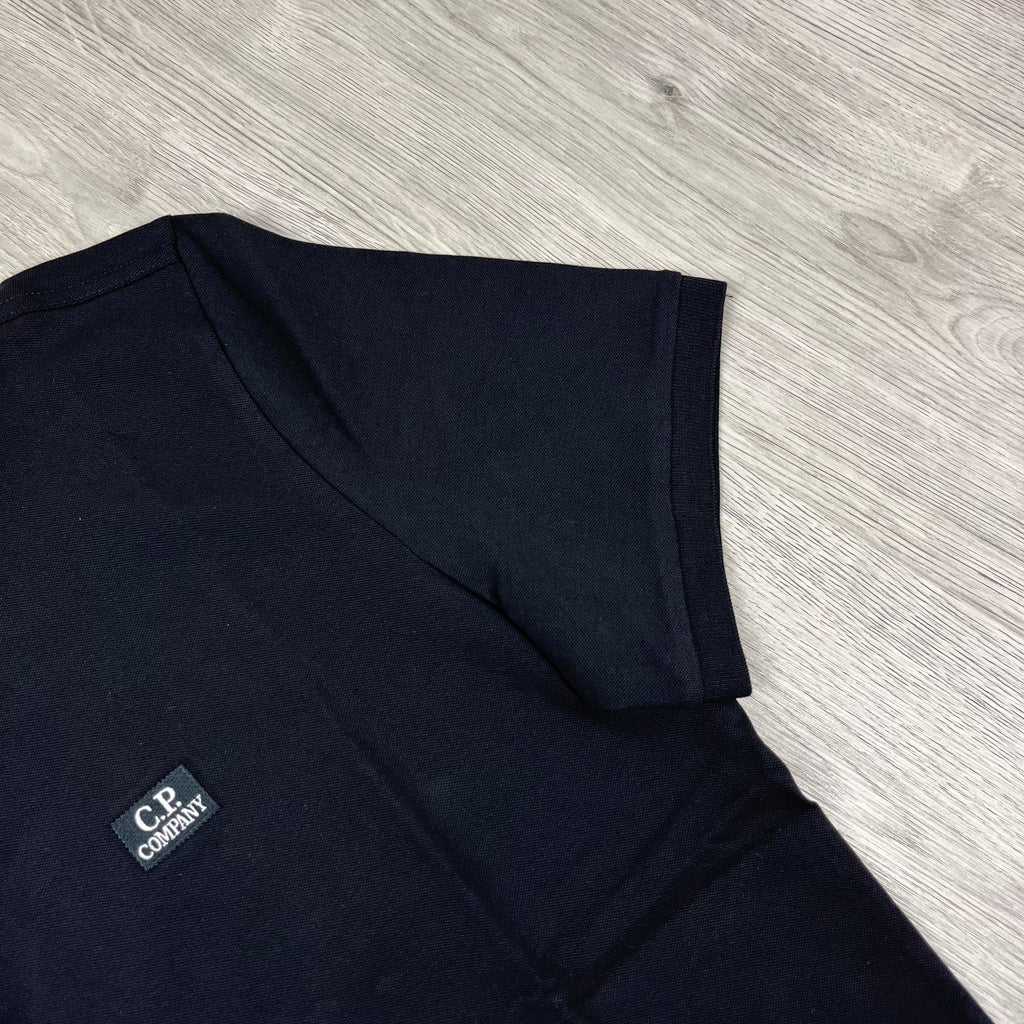 CP Company Piquet Polo Shirt - Black -Usfansport