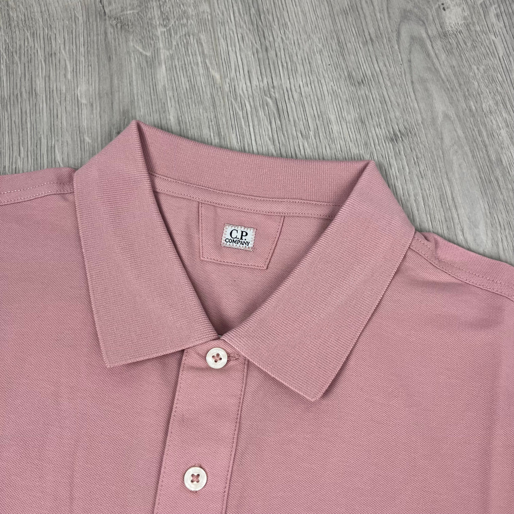 CP Company Piquet Polo Shirt - Misty Rose -Usfansport