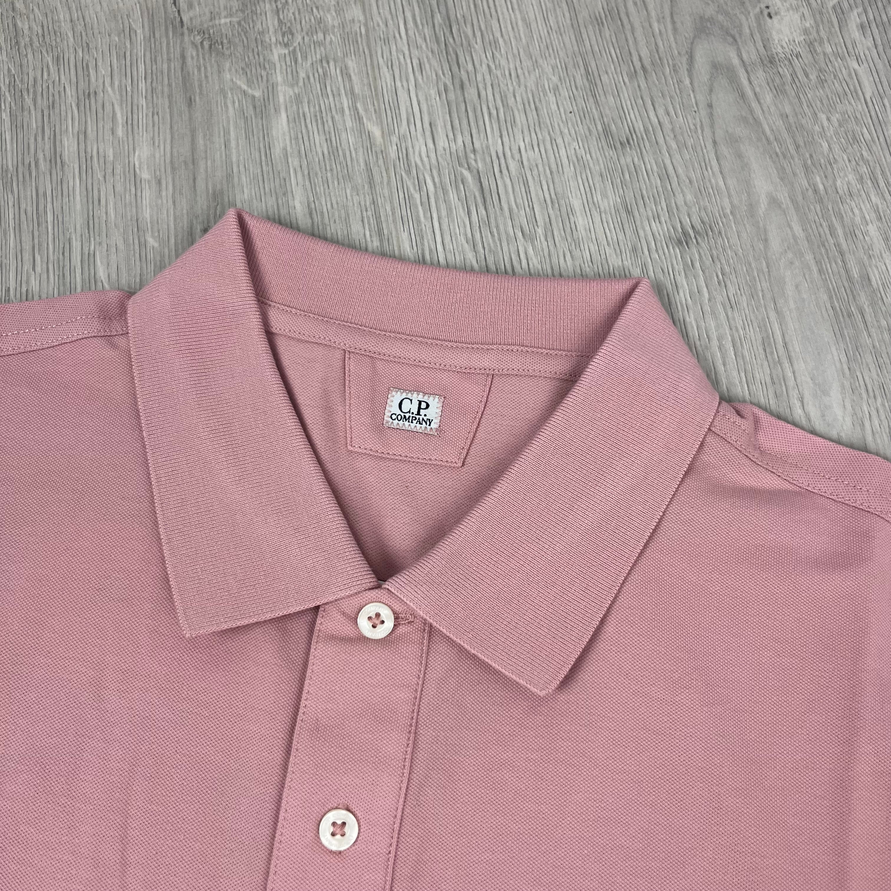 CP Company Piquet Polo Shirt - Misty Rose -Usfansport