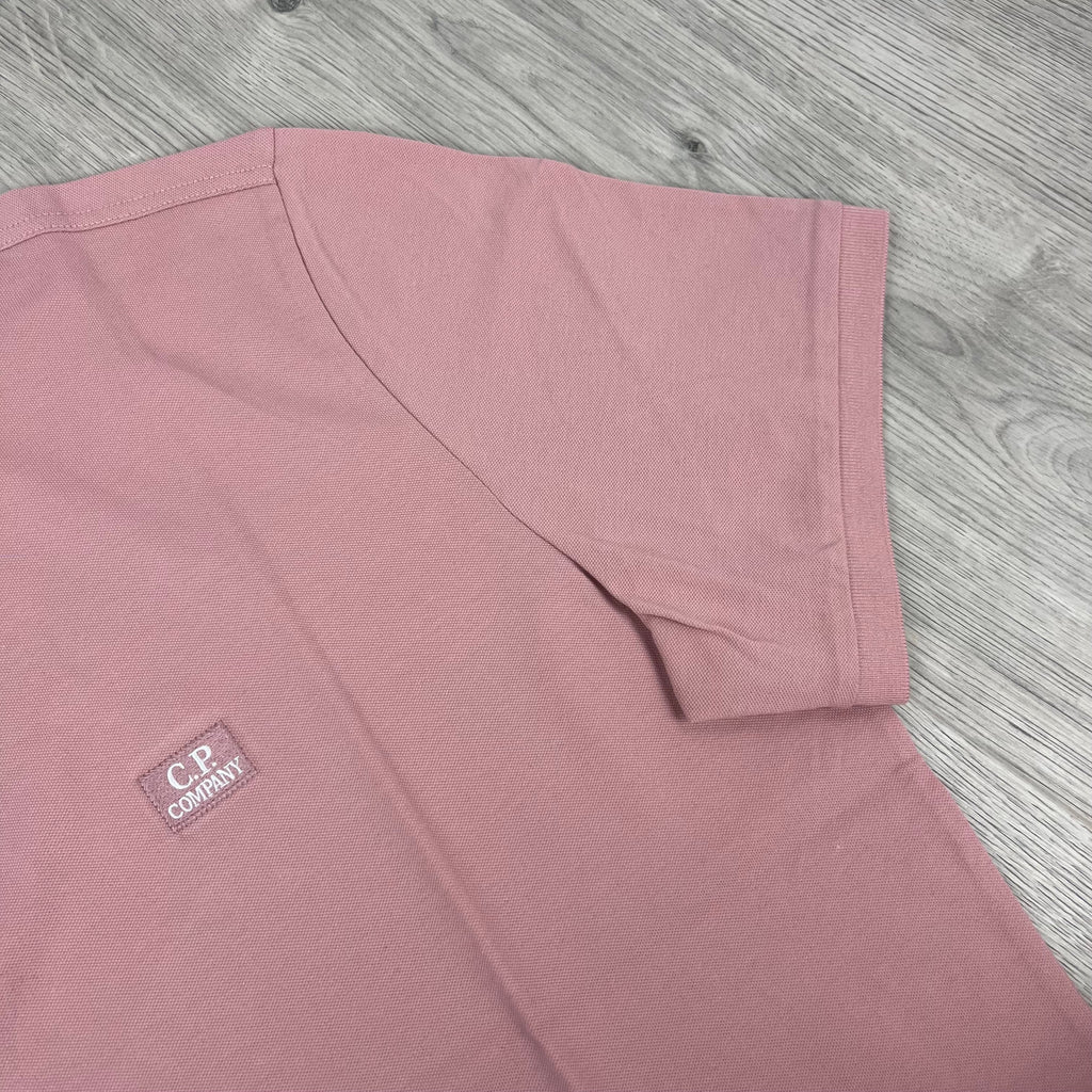 CP Company Piquet Polo Shirt - Misty Rose -Usfansport