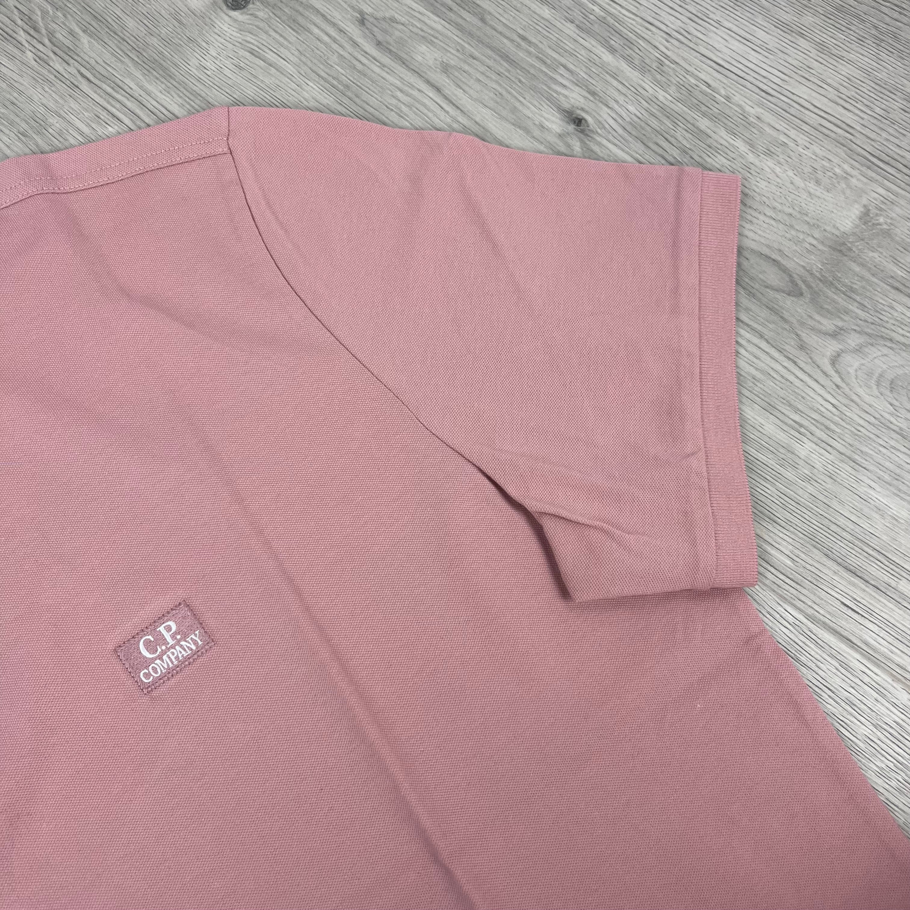 CP Company Piquet Polo Shirt - Misty Rose -Usfansport