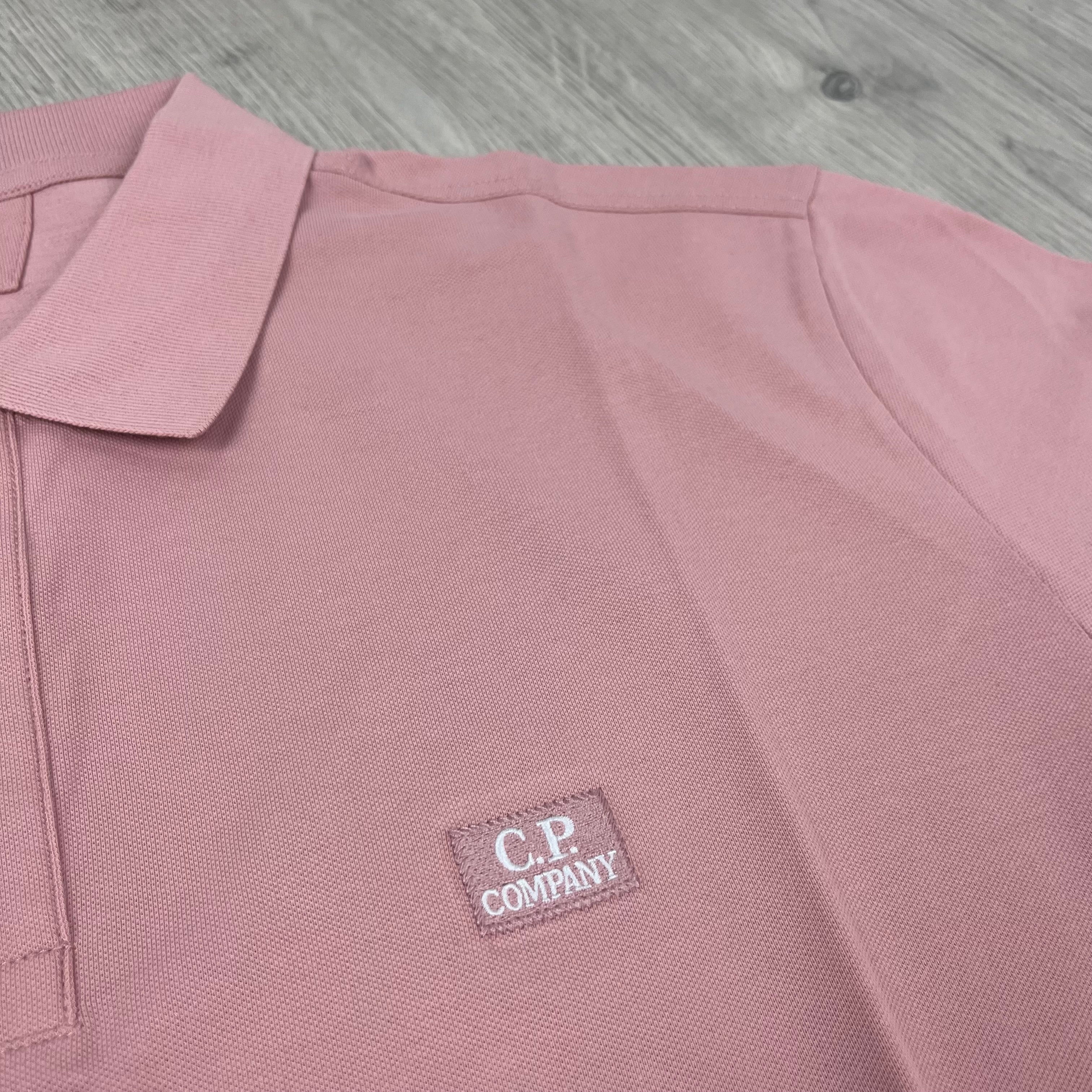 CP Company Piquet Polo Shirt - Misty Rose -Usfansport