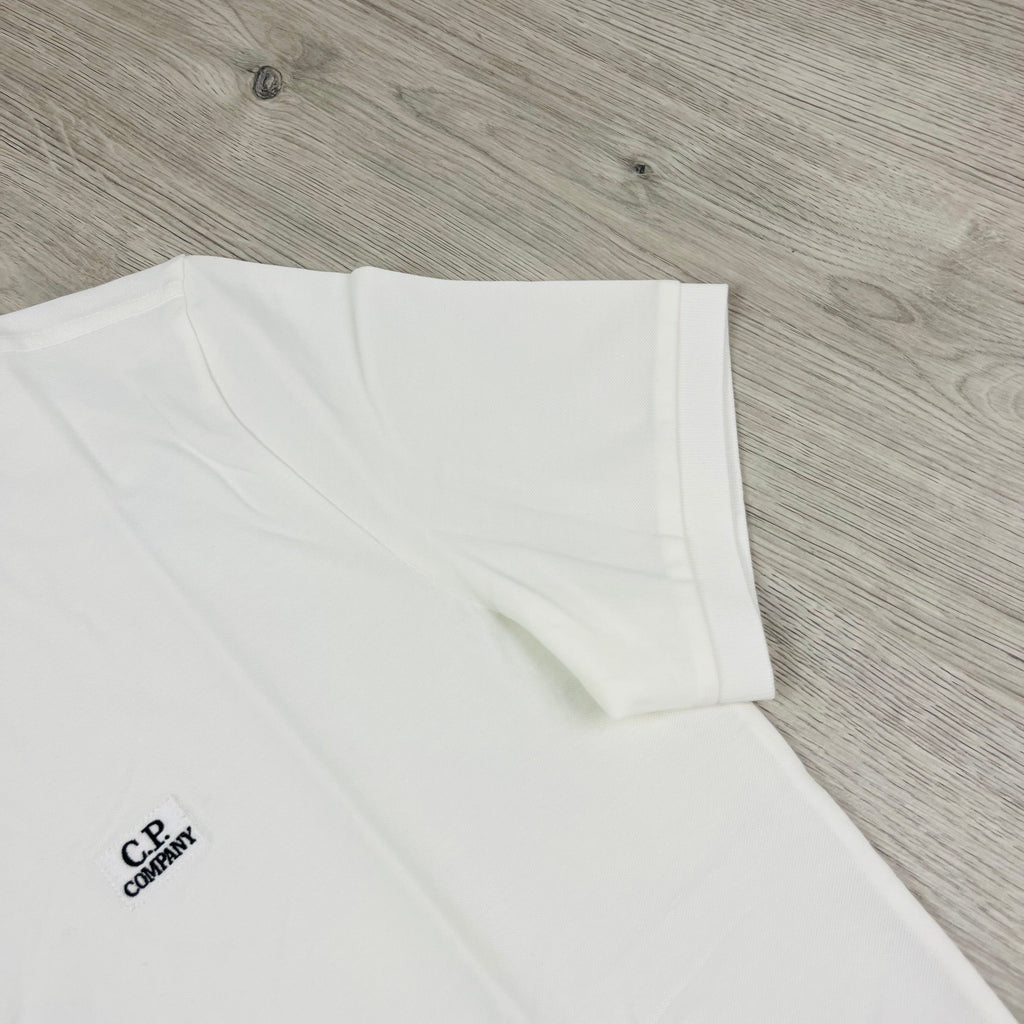 CP Company Piquet Polo Shirt - White -Usfansport