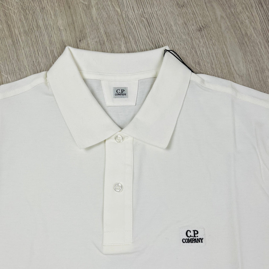 CP Company Piquet Polo Shirt - White -Usfansport
