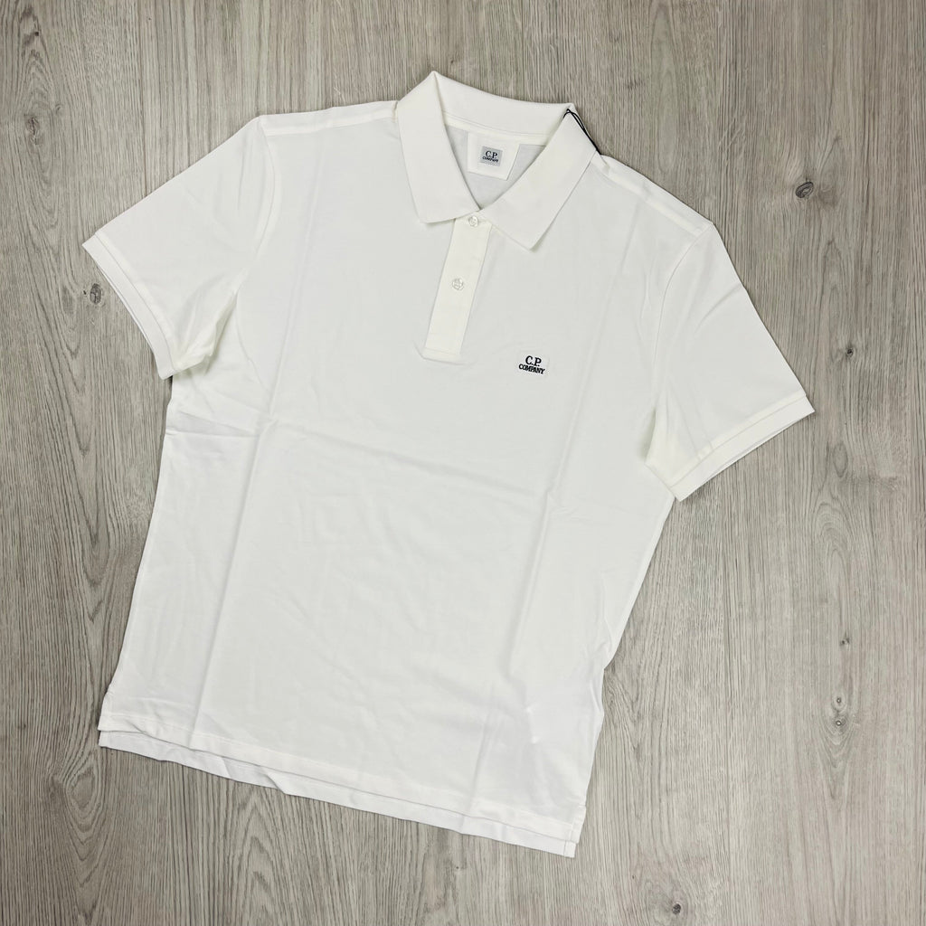 CP Company Piquet Polo Shirt - White -Usfansport