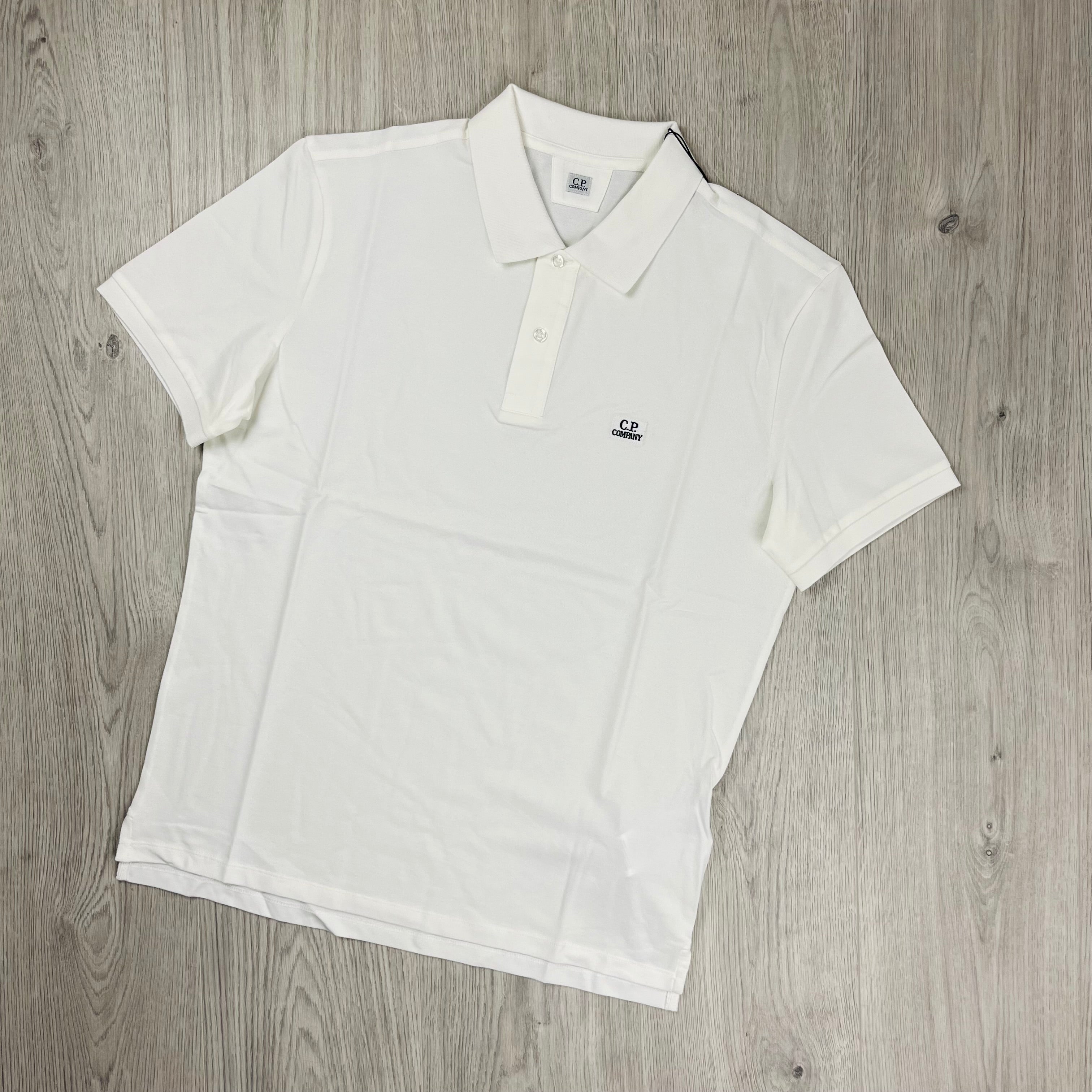 CP Company Piquet Polo Shirt - White -Usfansport