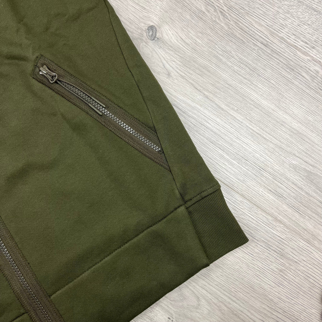 CP Company Raised Fleece Goggle Hoodie - Ivy Green -Usfansport