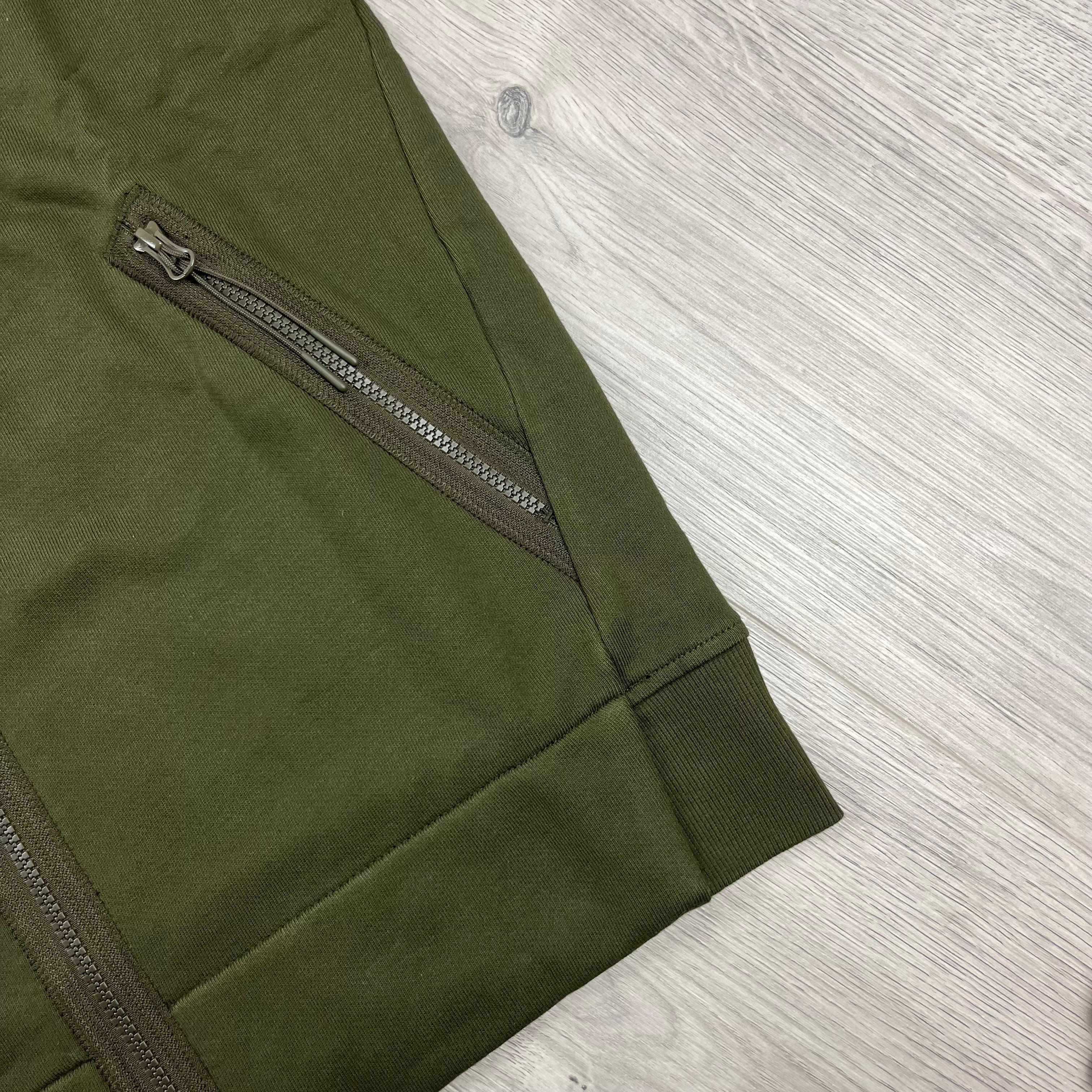 CP Company Raised Fleece Goggle Hoodie - Ivy Green -Usfansport