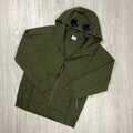 CP Company Raised Fleece Goggle Hoodie - Ivy Green -Usfansport