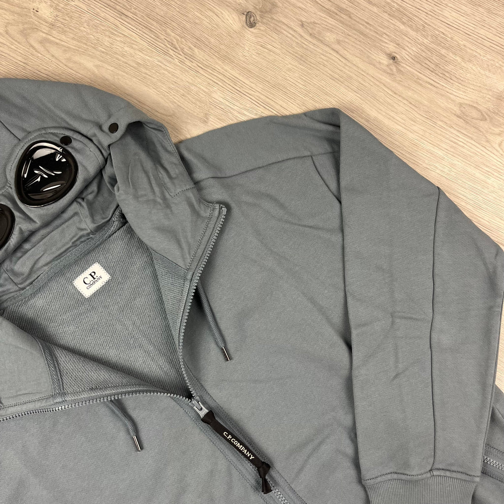 CP Company Raised Fleece Goggle Hoodie - Stormy -Usfansport