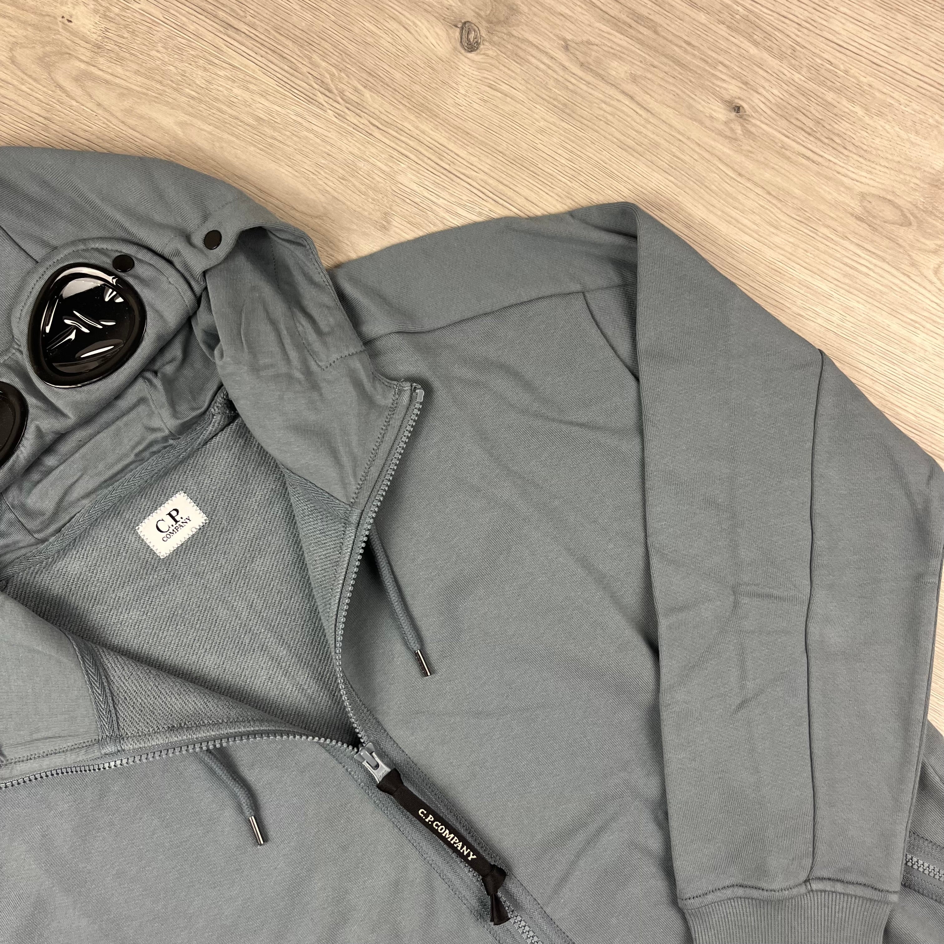 CP Company Raised Fleece Goggle Hoodie - Stormy -Usfansport