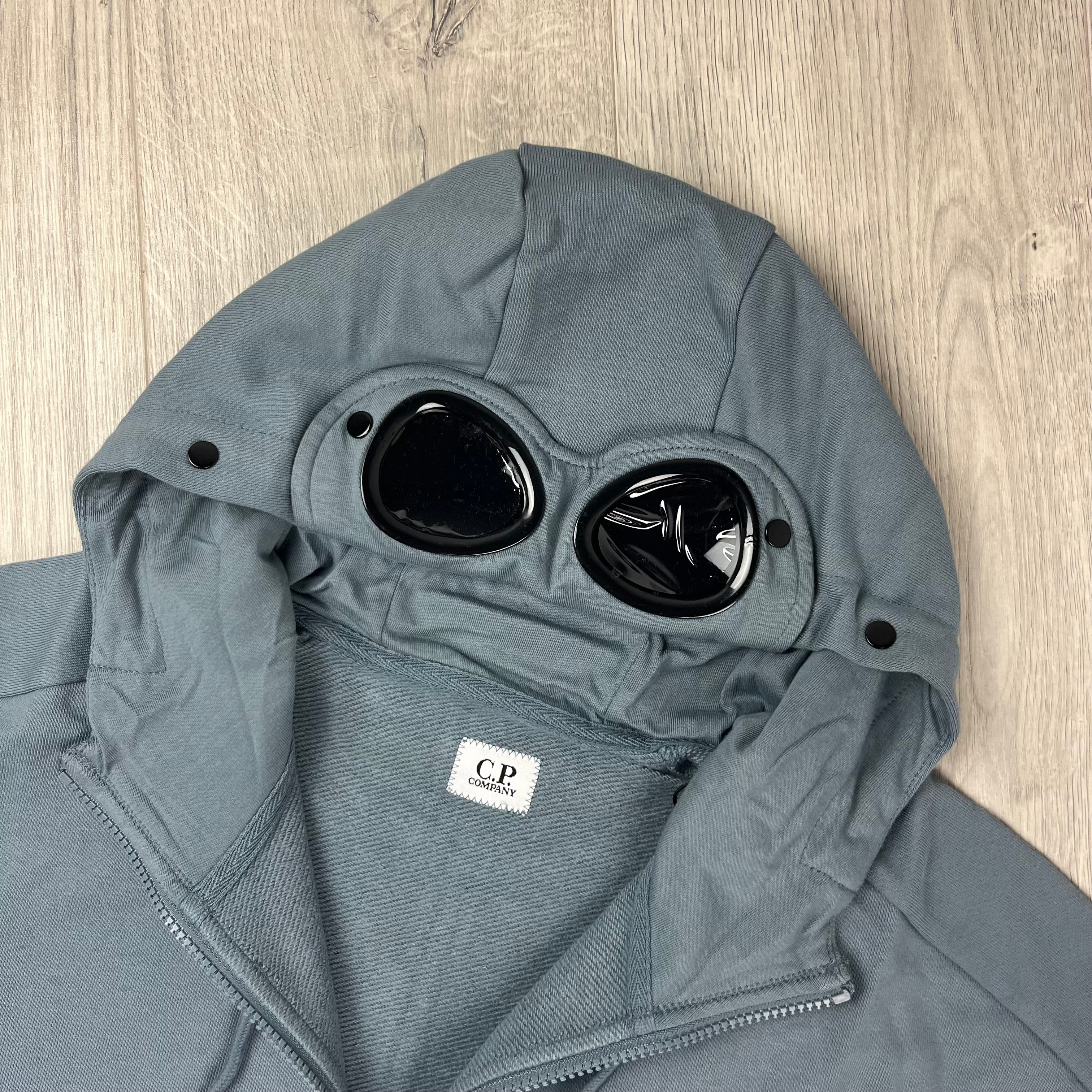 CP Company Raised Fleece Goggle Hoodie - Stormy -Usfansport