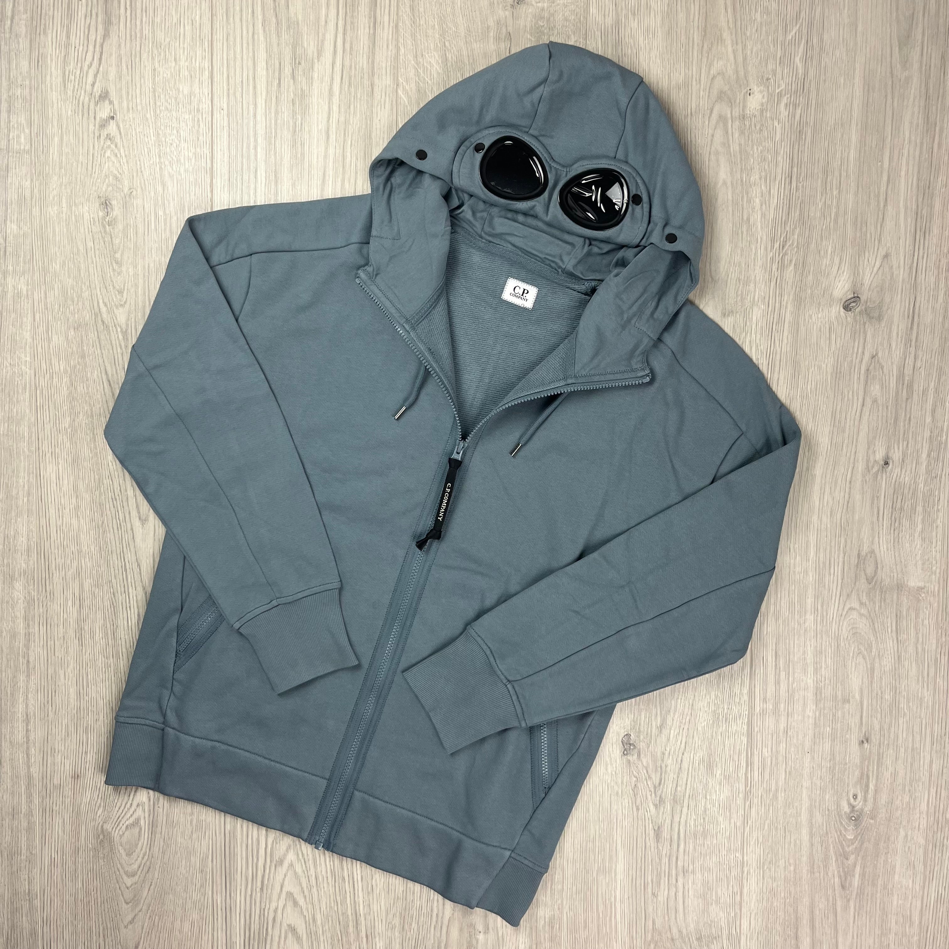 CP Company Raised Fleece Goggle Hoodie - Stormy -Usfansport