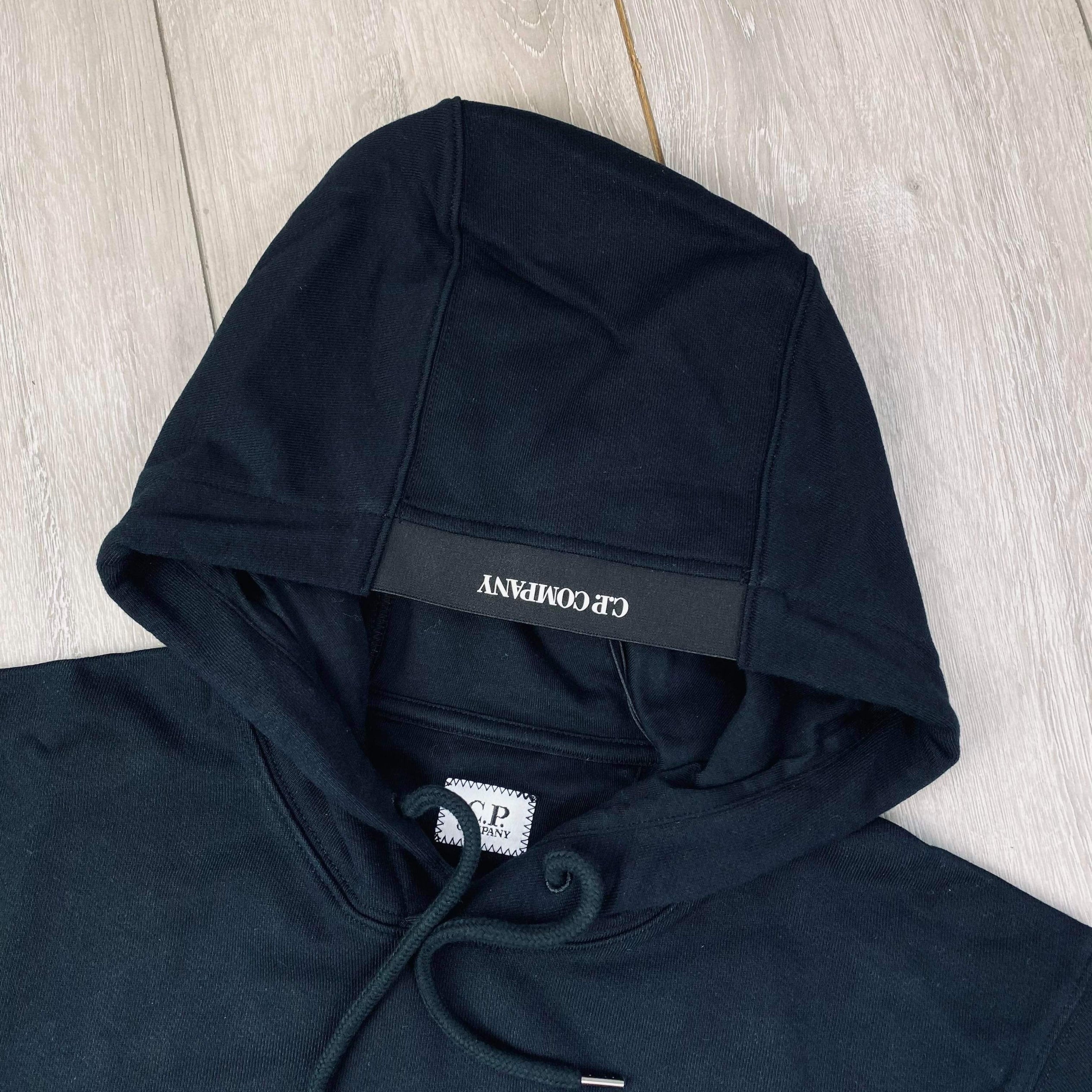 CP Company Raised Fleece Hoodie - Black -Usfansport