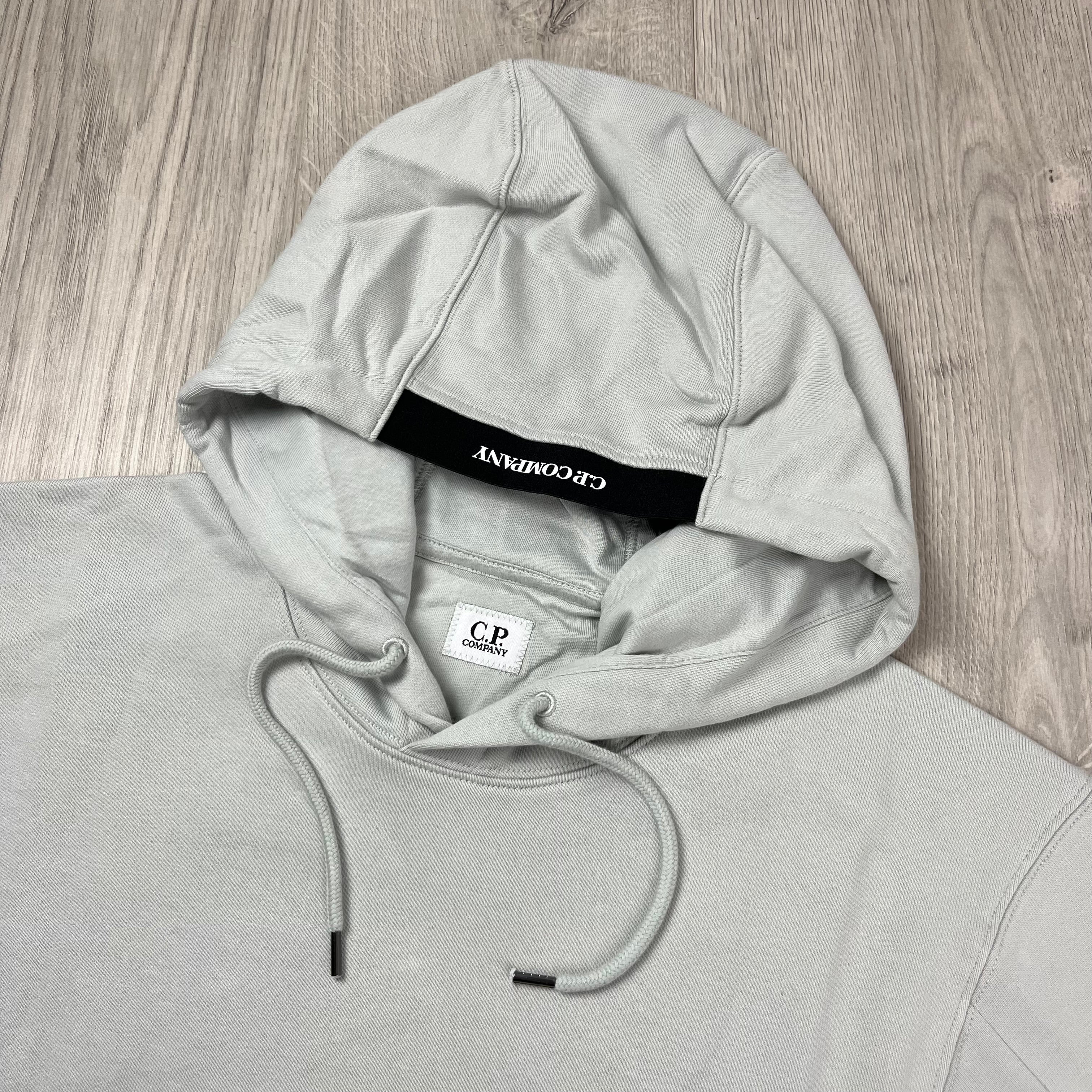 CP Company Raised Fleece Hoodie - Blue Fox -Usfansport