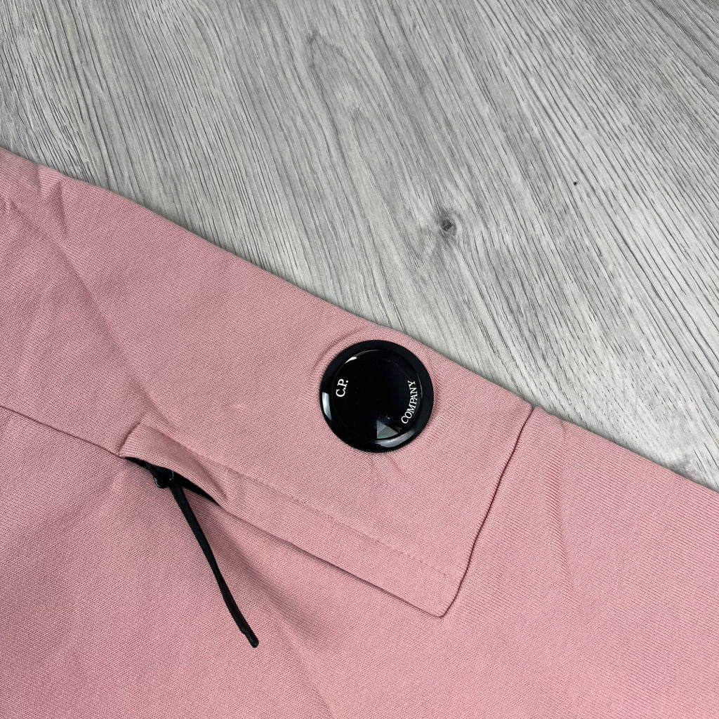 CP Company Raised Fleece Hoodie - Misty Rose -Usfansport
